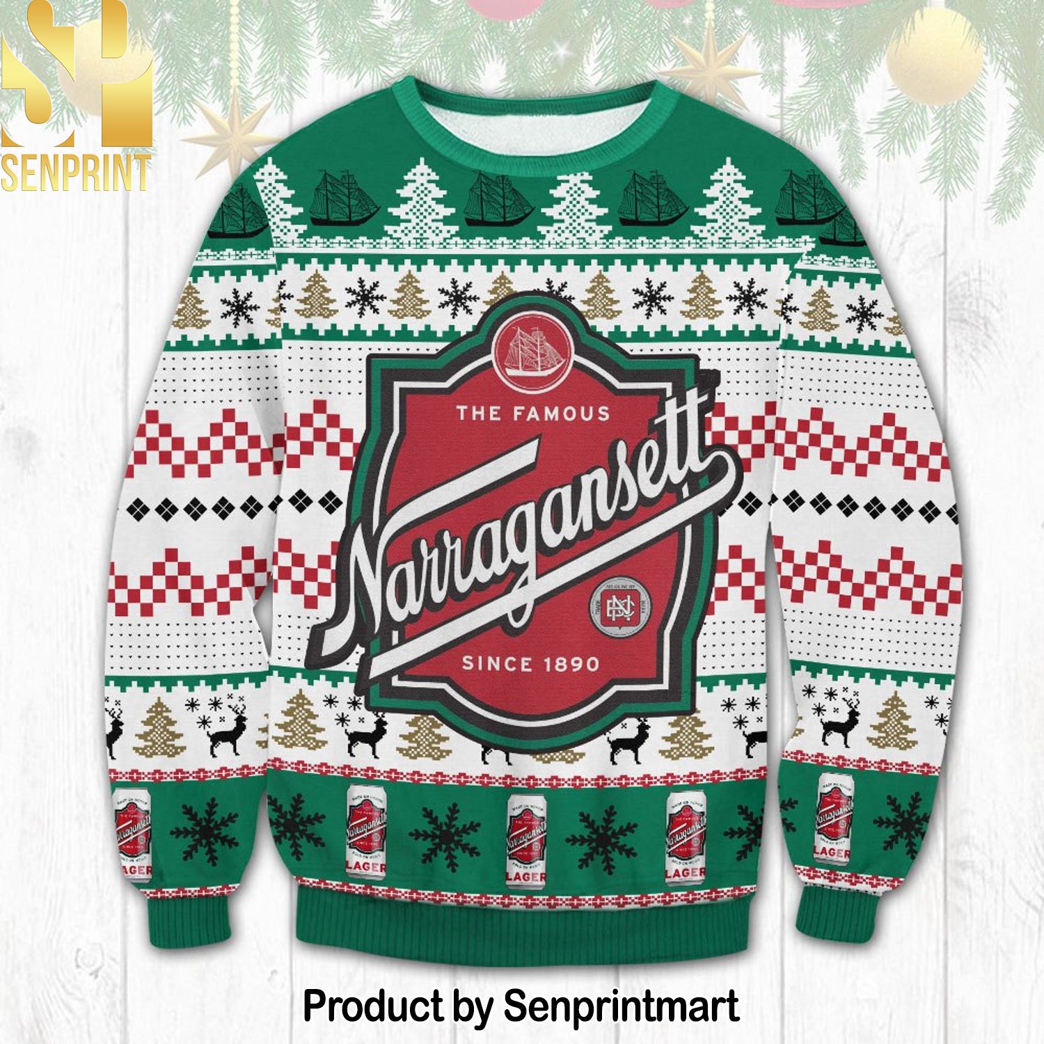 Narragansett Beer For Christmas Gifts Ugly Christmas Holiday Sweater