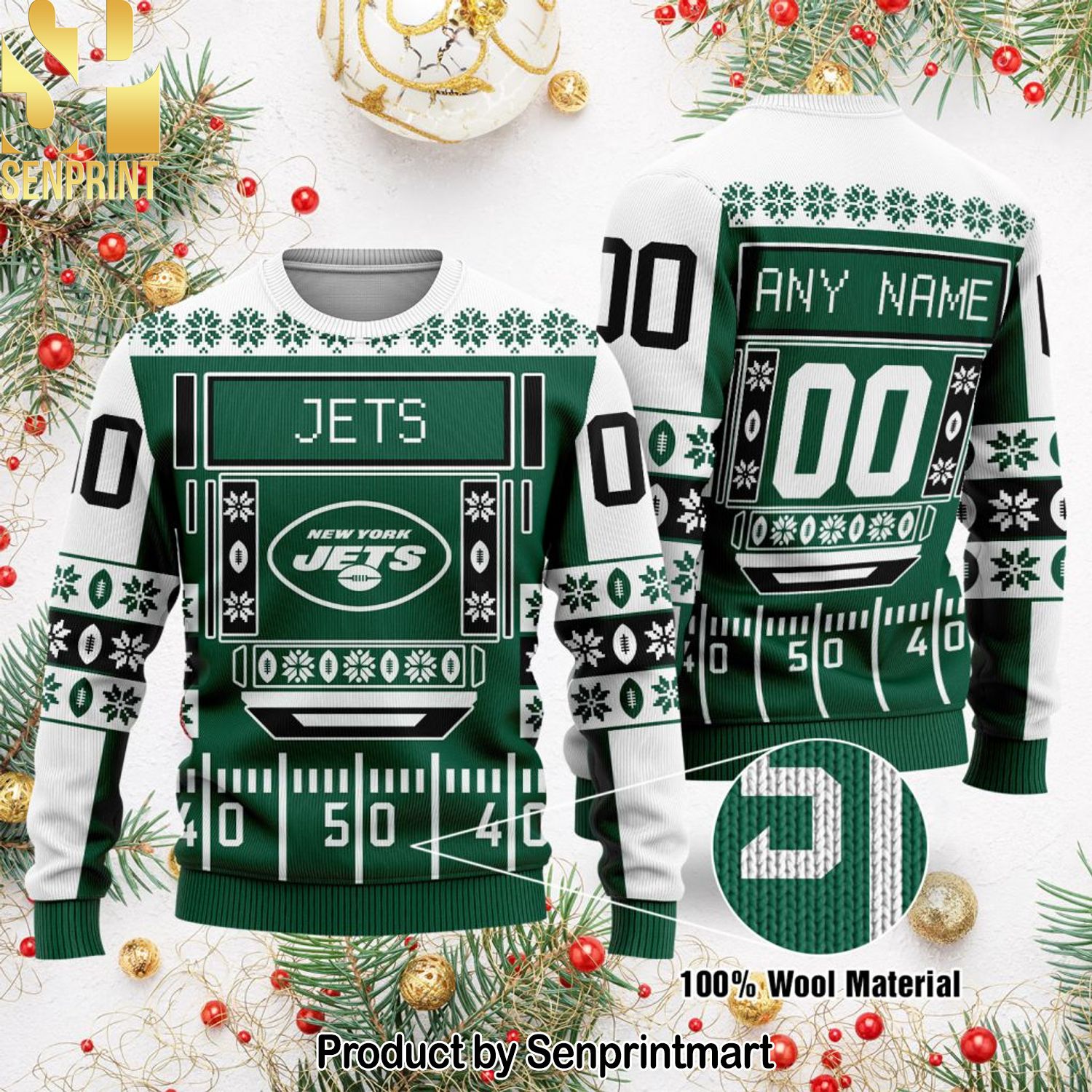 New York Jets NFL For Christmas Gifts Ugly Christmas Wool Knitted Sweater
