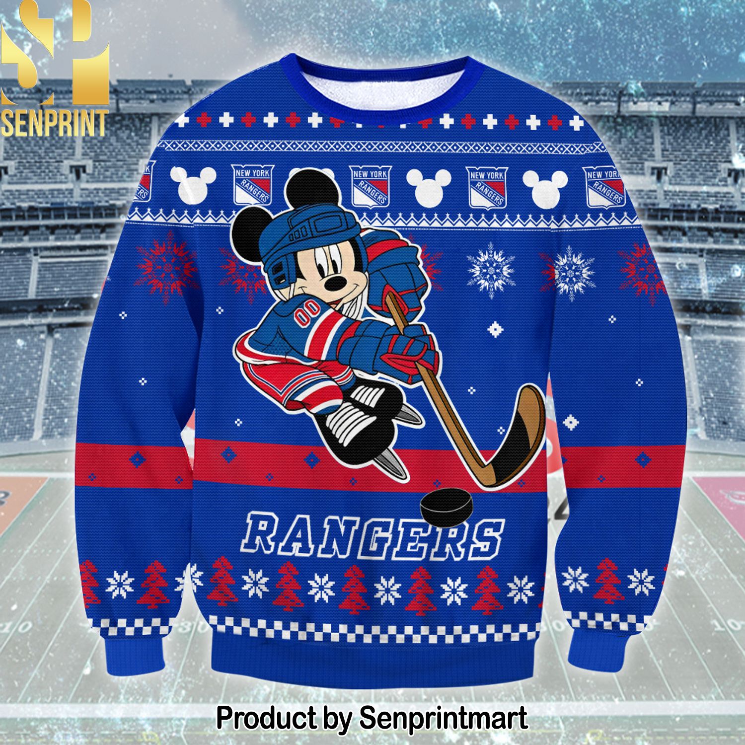 NHL New York Rangers Ugly Christmas Wool Knitted Sweater