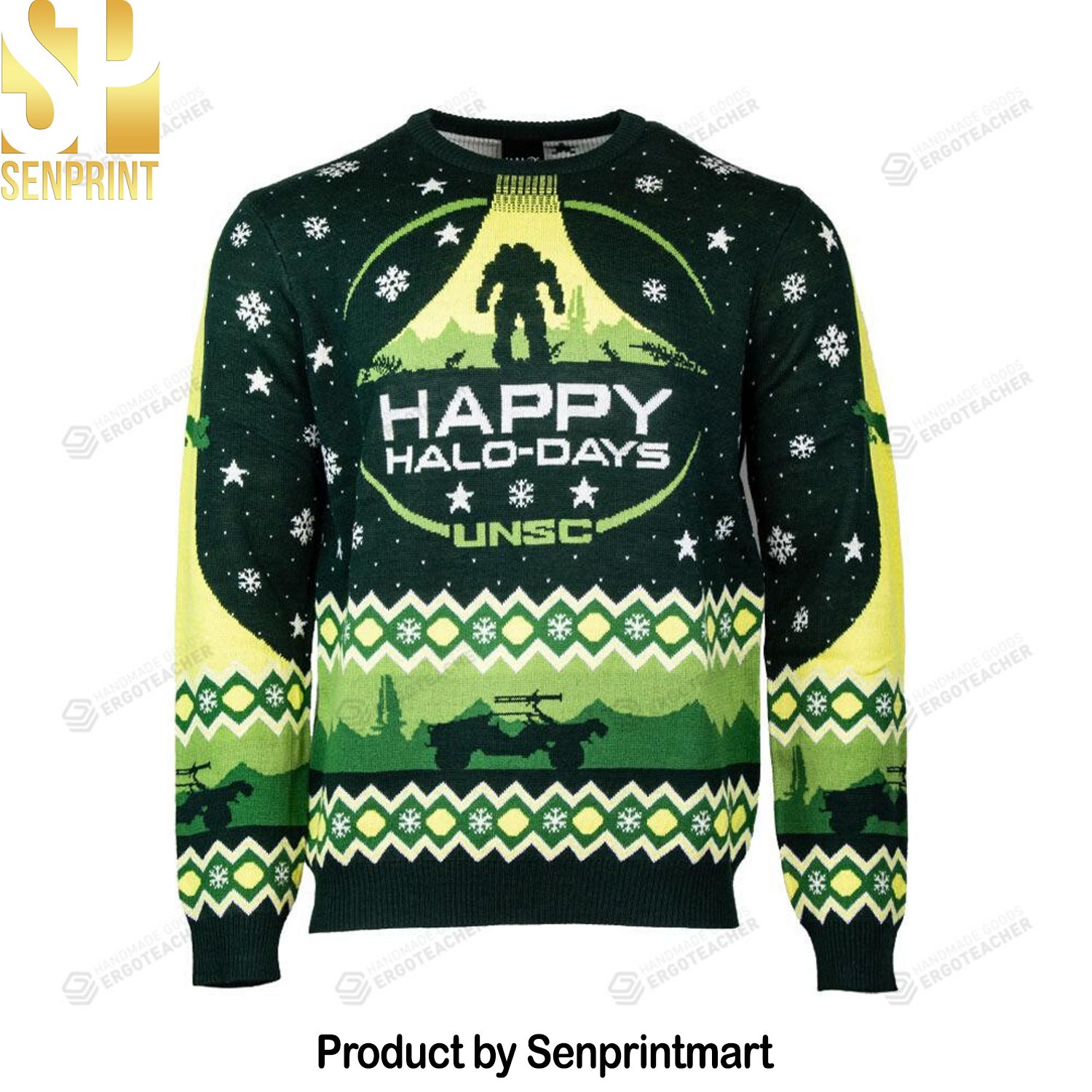 Official Halo ‘Happy Halo-Days’ Christmas Ugly Wool Knitted Sweater