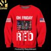 On Friday We Wear Red Ugly Christmas Holiday Sweater