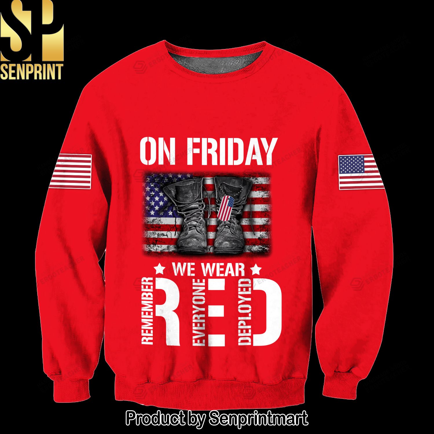 On Friday We Wear Red Christmas Ugly Wool Knitted Sweater