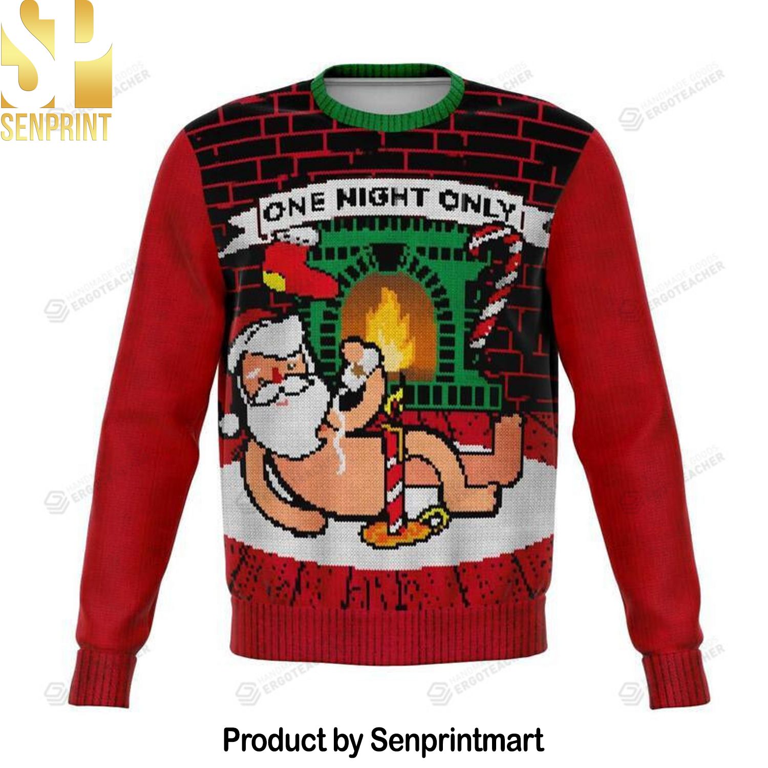 One Night Only Jumper Naughty Santa Rude Cheeky For Christmas Gifts Ugly Xmas Wool Knitted Sweater