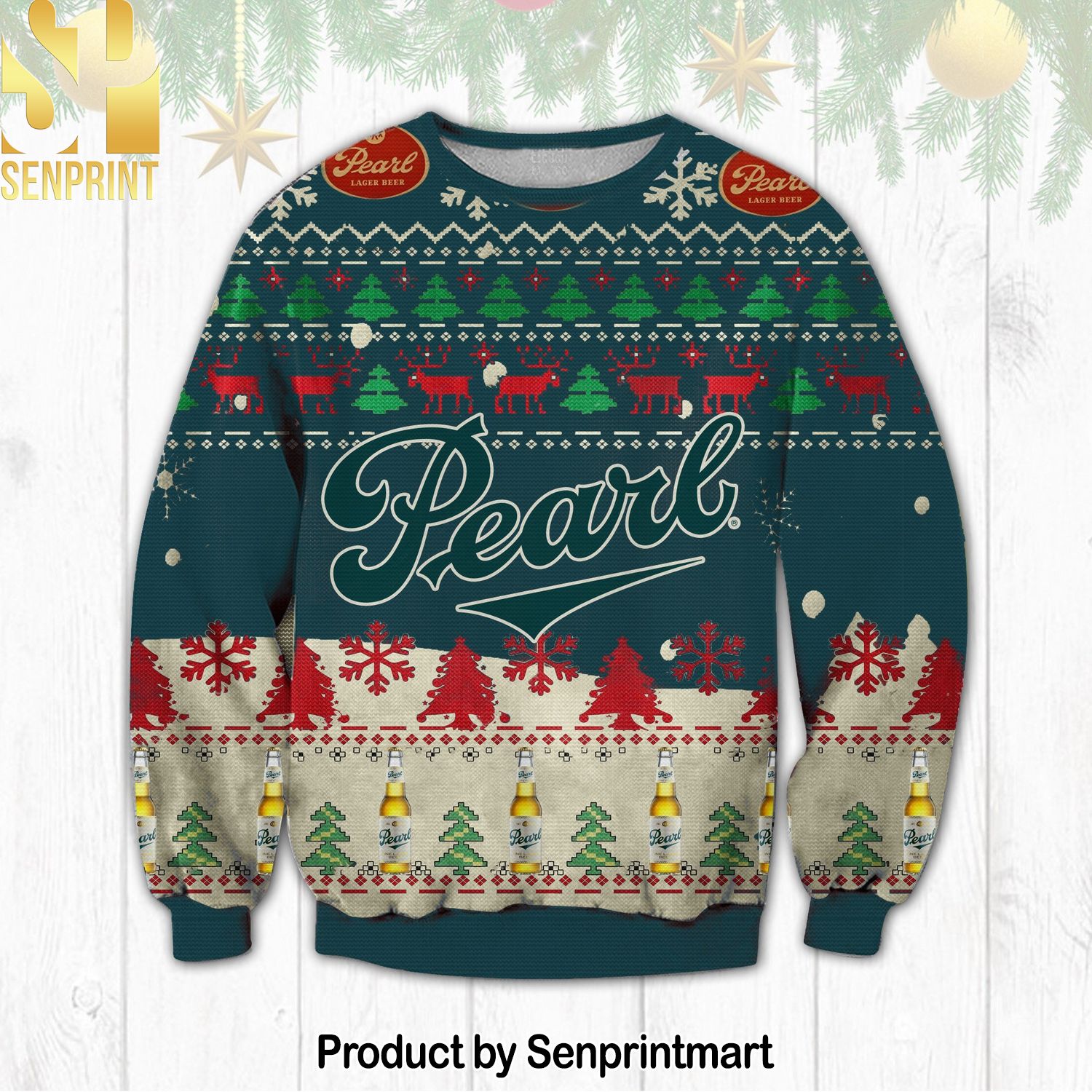Pearl Beer Knitting Pattern Ugly Christmas Sweater