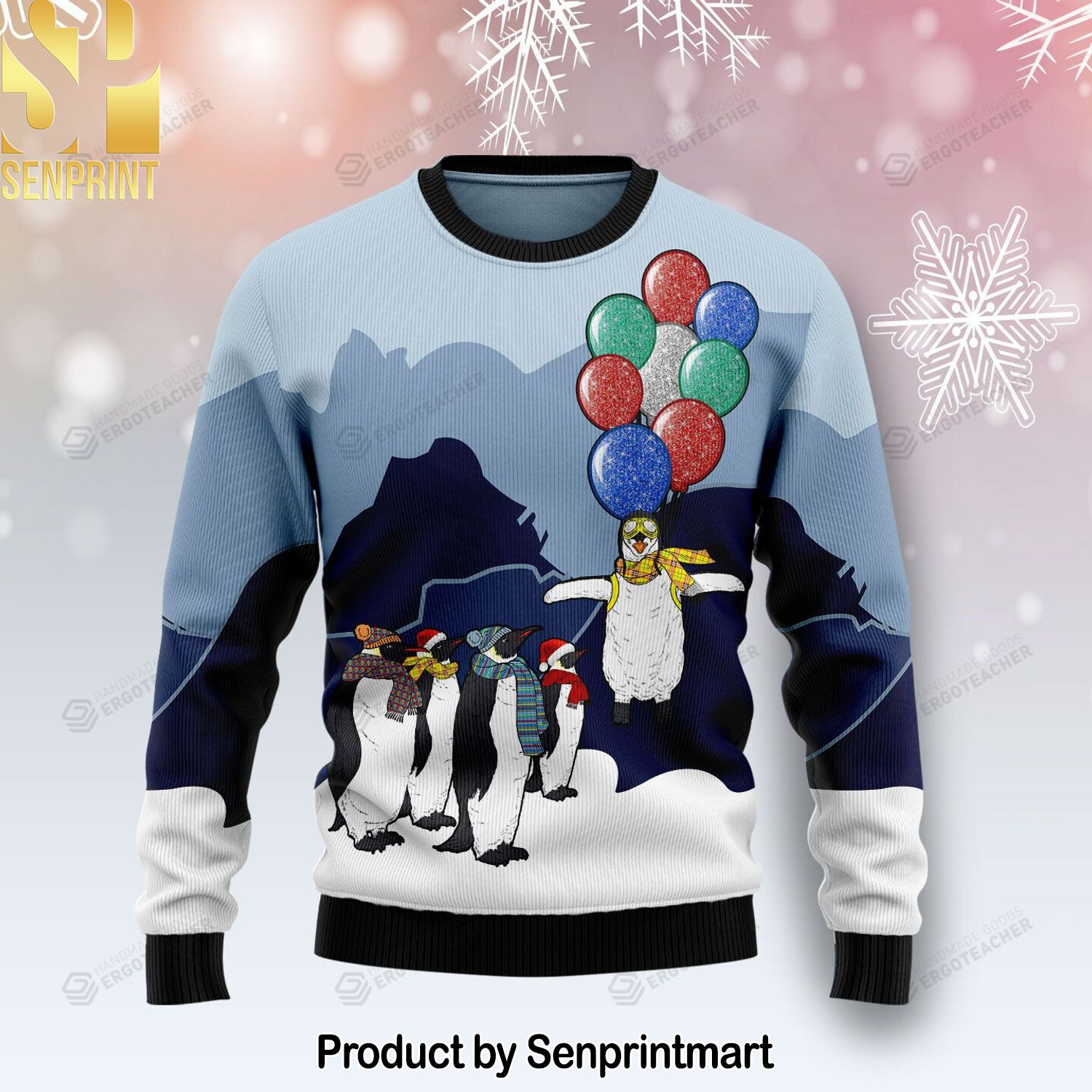 Penguin Christmas Balloon For Christmas Gifts Ugly Christmas Wool Knitted Sweater