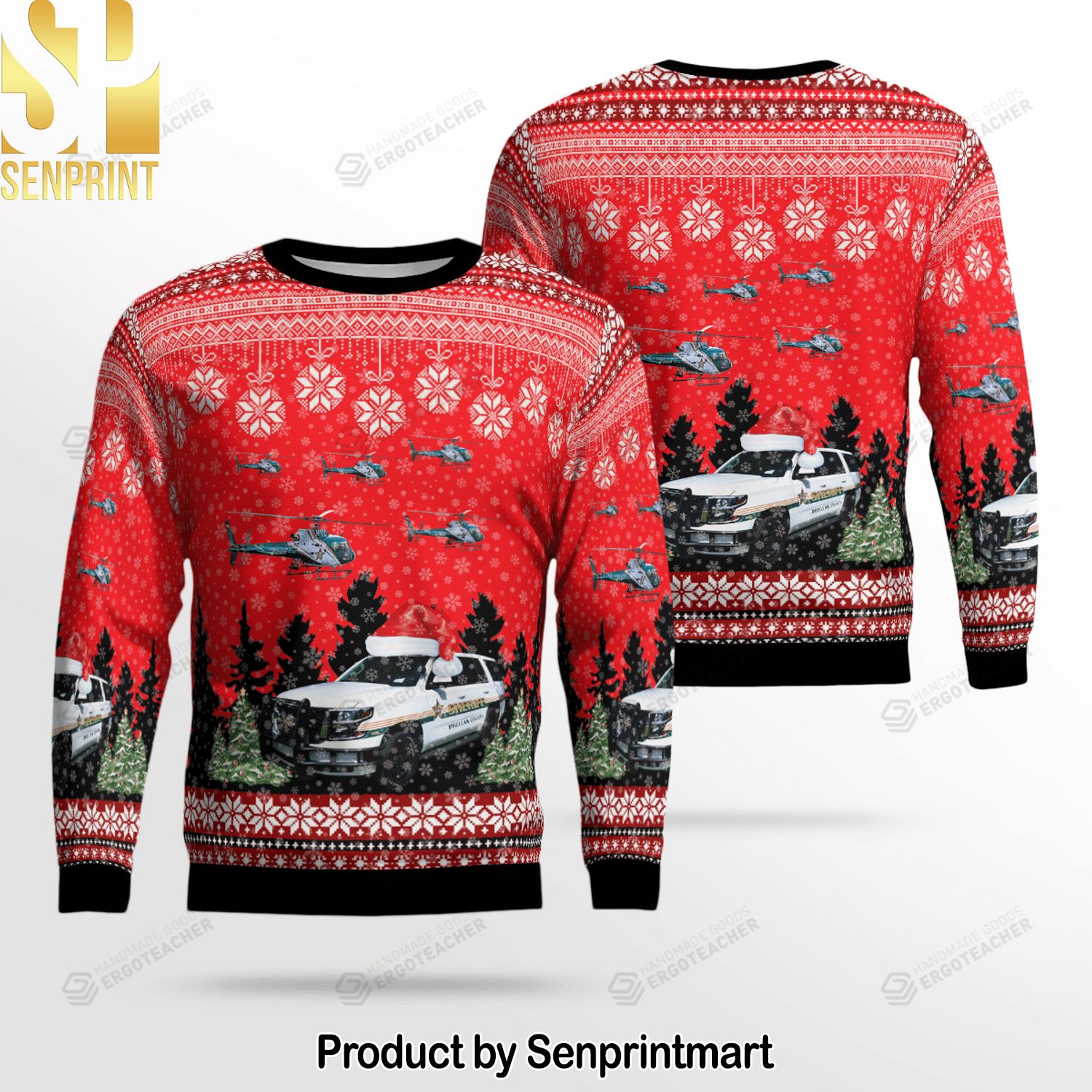 Pinellas County Florida Pinellas County Office Chevy Tahoe And Helicopter For Christmas Gifts Ugly Christmas Sweater