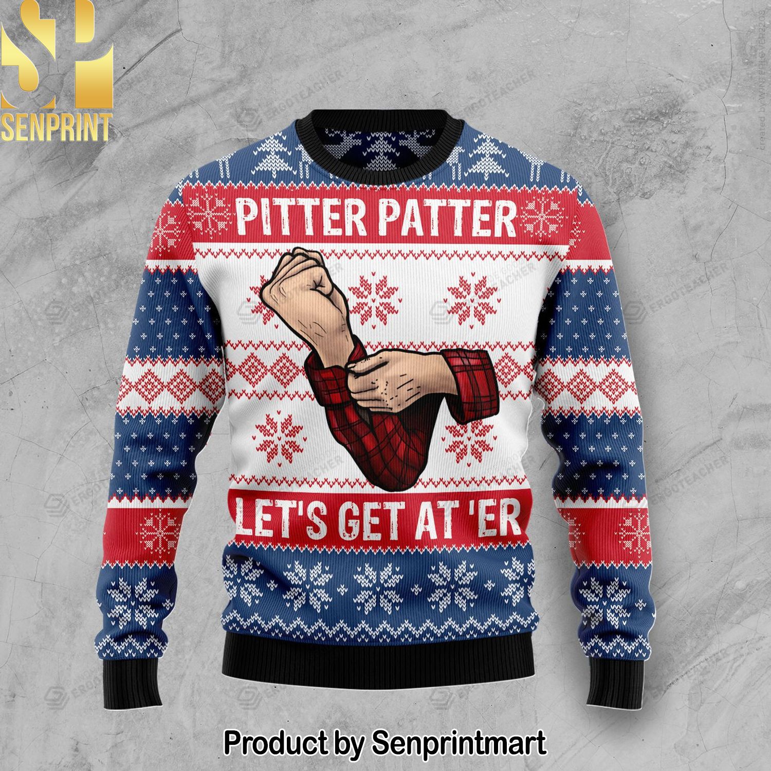Pitter Patter For Christmas Gifts 3D Printed Ugly Christmas Sweater