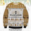 Plaid Golden Retriever Knitting Pattern Ugly Christmas Sweater