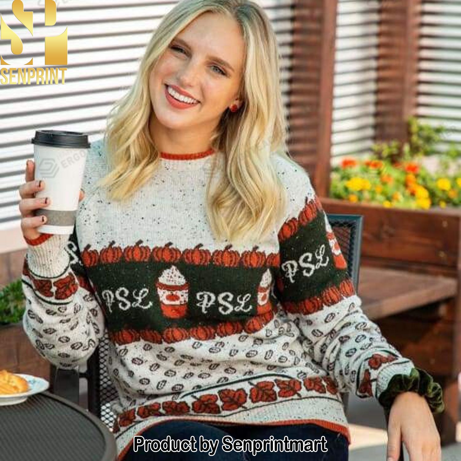 Pumpkin Spice Latte Adult Halloween For Christmas Gifts 3D Printed Ugly Christmas Sweater