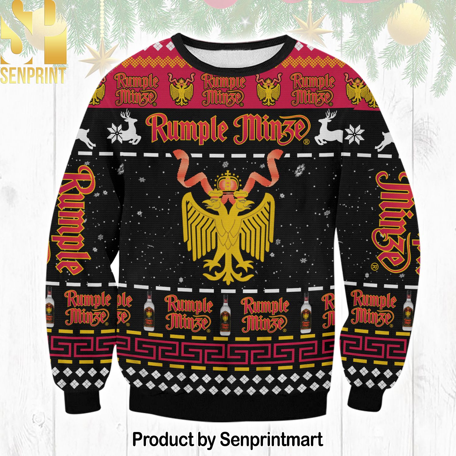 Rumple Minze Knitting Pattern Ugly Christmas Holiday Sweater