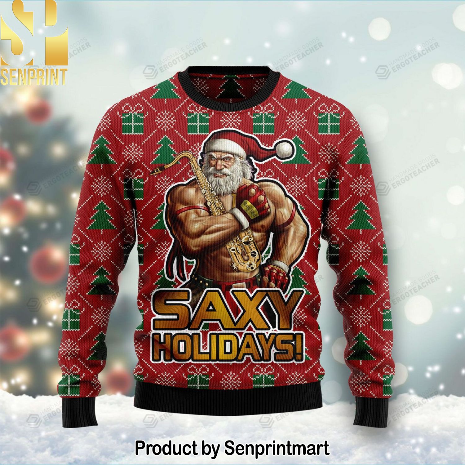 Saxy Holidays Knitting Pattern Ugly Christmas Sweater
