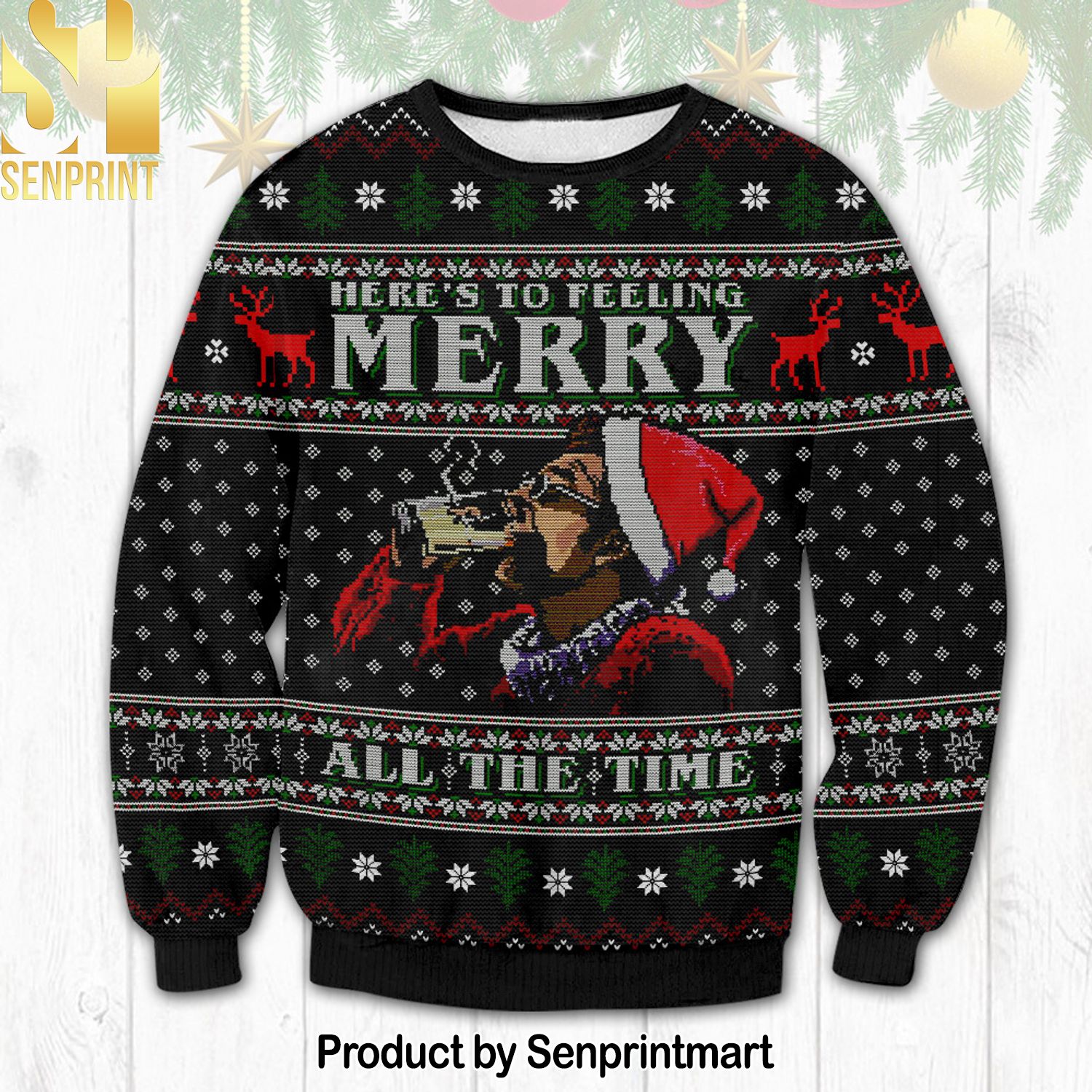Seinfield Knitting Pattern Ugly Christmas Holiday Sweater