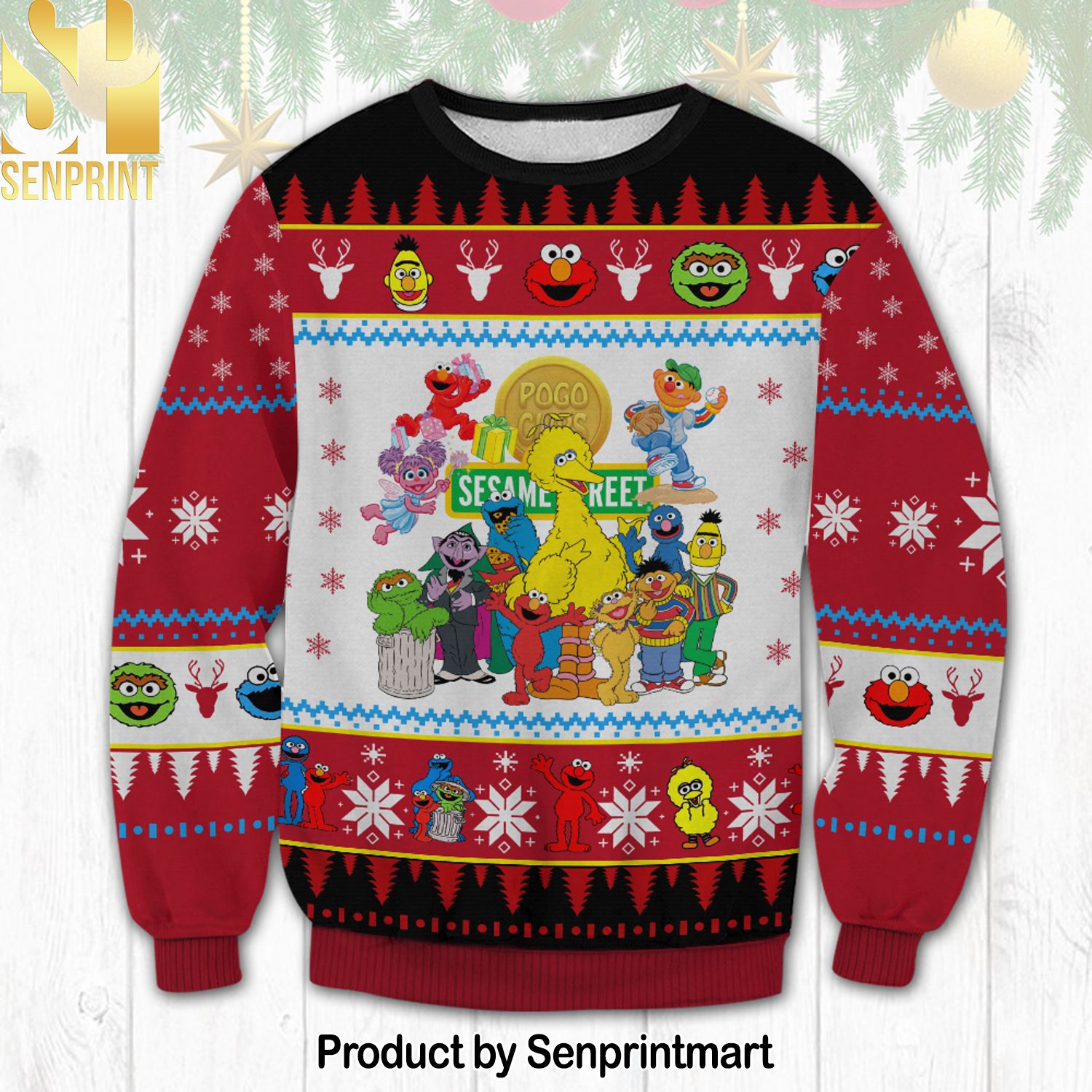 Sesame Street Knitting Pattern Ugly Christmas Sweater