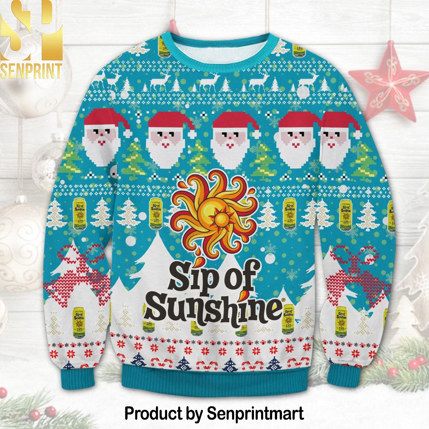 Sip of Sunshine Knitting Pattern 3D Print Ugly Sweater
