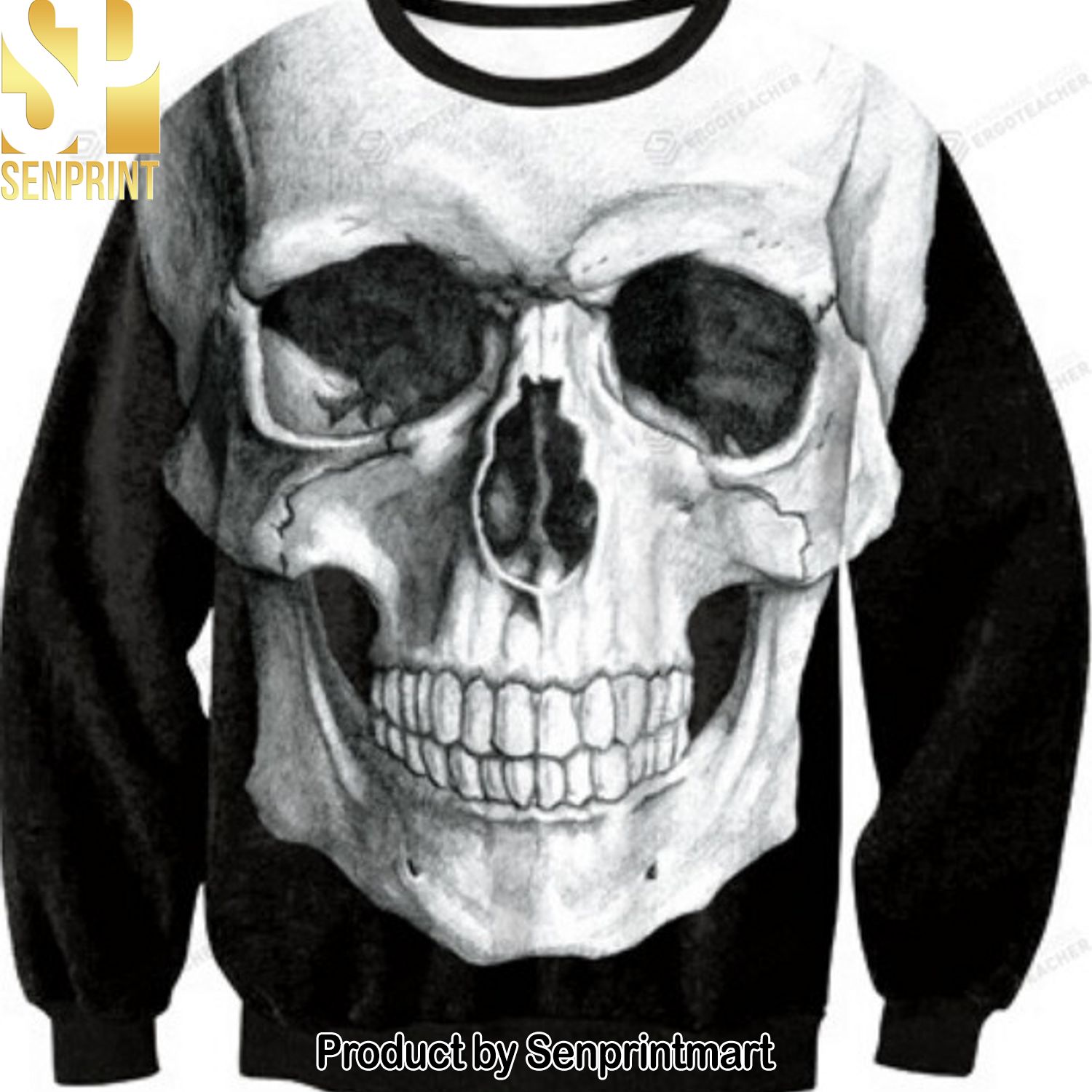 Skeleton Skull For Christmas Gifts Christmas Ugly Wool Knitted Sweater