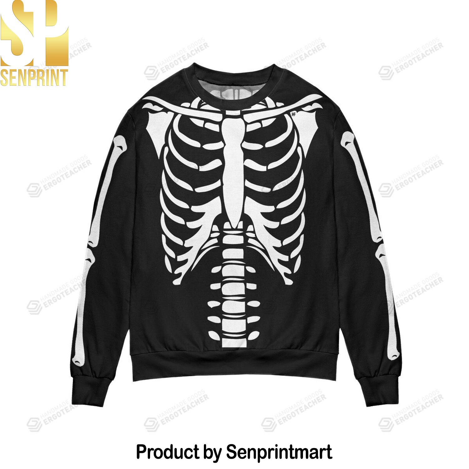 Special Skeleton Halloween Spooky Full Print Ugly Christmas Holiday Sweater