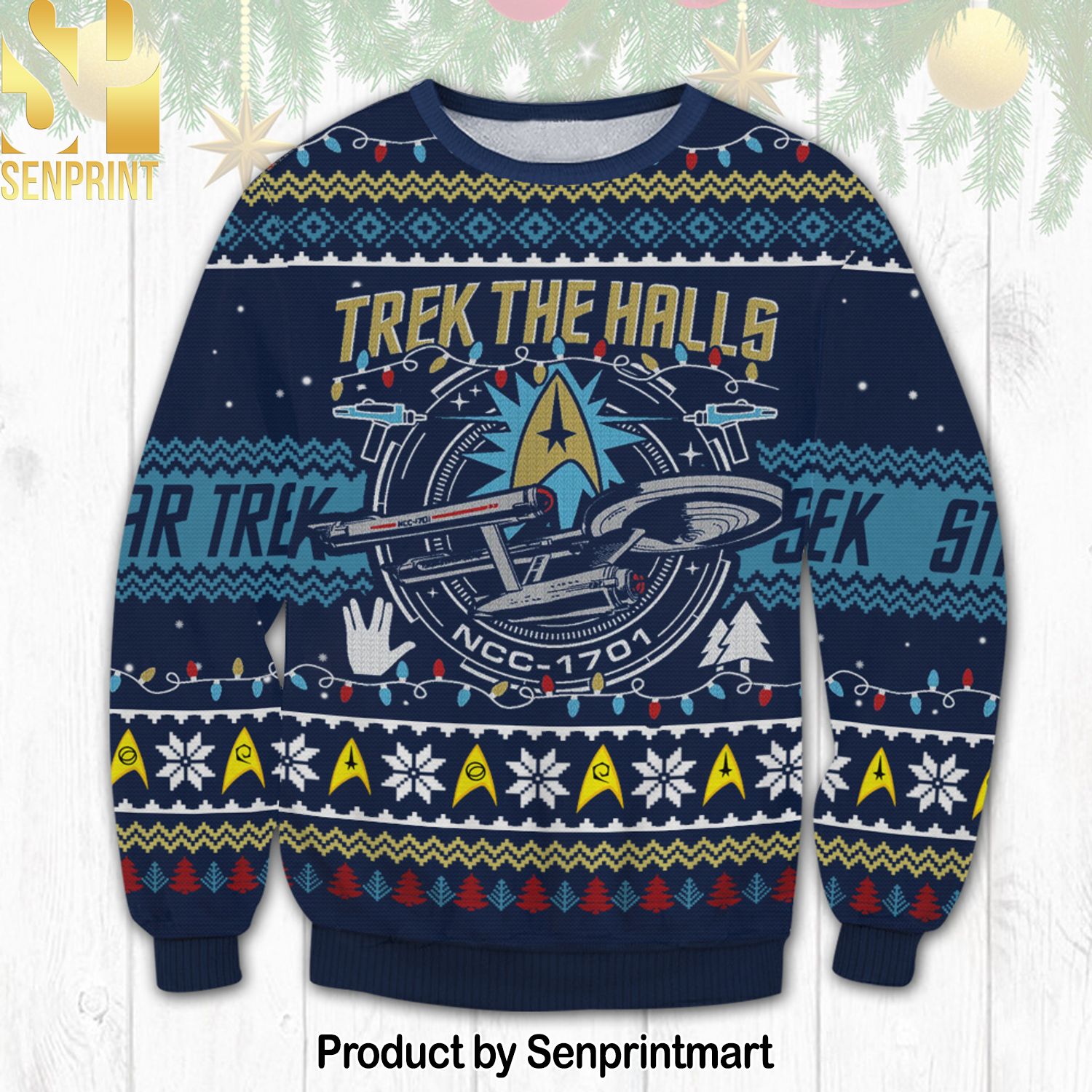 Star Trek Ugly Xmas Wool Knitted Sweater