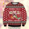 Teacher Christmas Chilling With My Kindergarten Snowmies Blue Knitting Pattern 3D Print Ugly Sweater