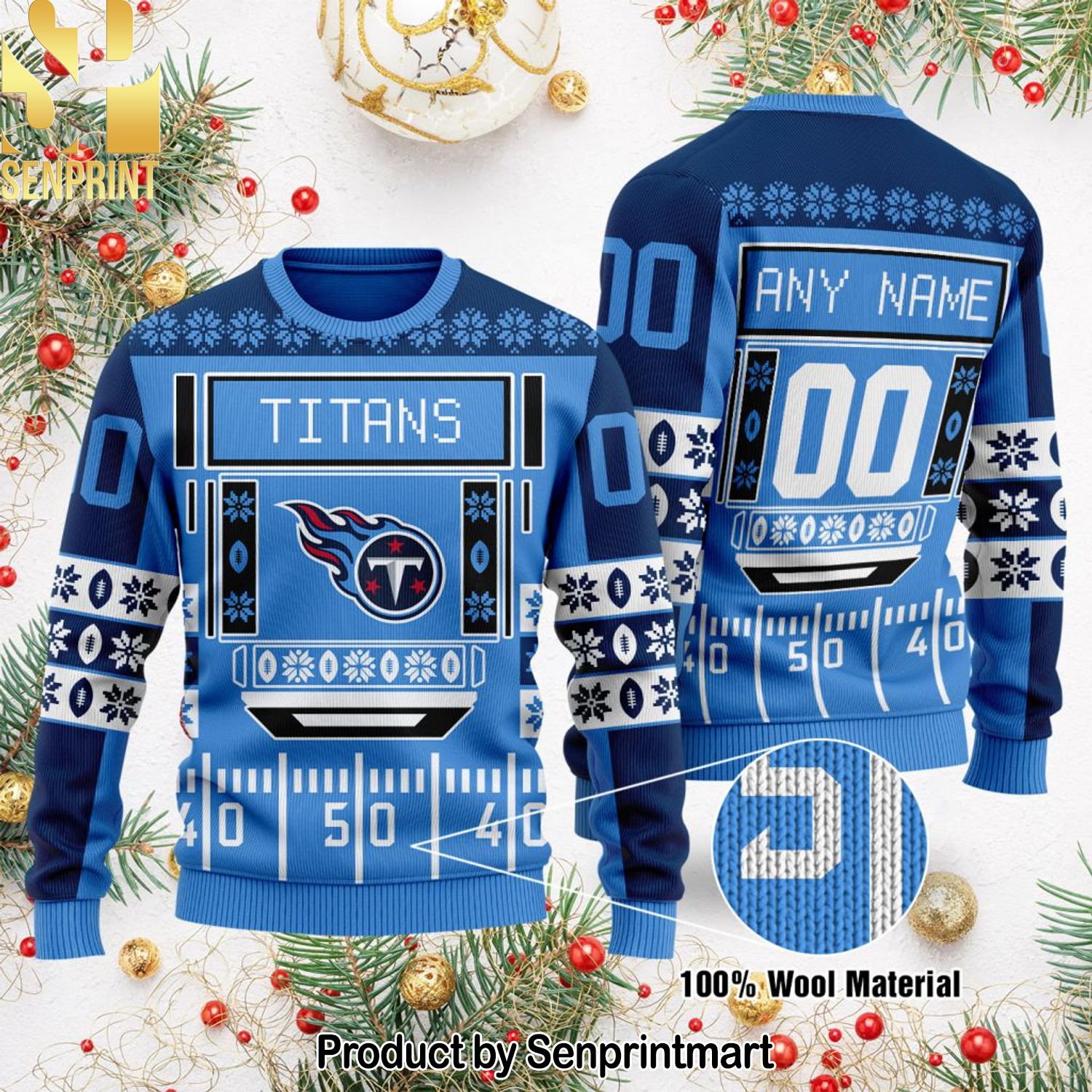 Tennessee Titans NFL For Christmas Gifts Ugly Xmas Wool Knitted Sweater