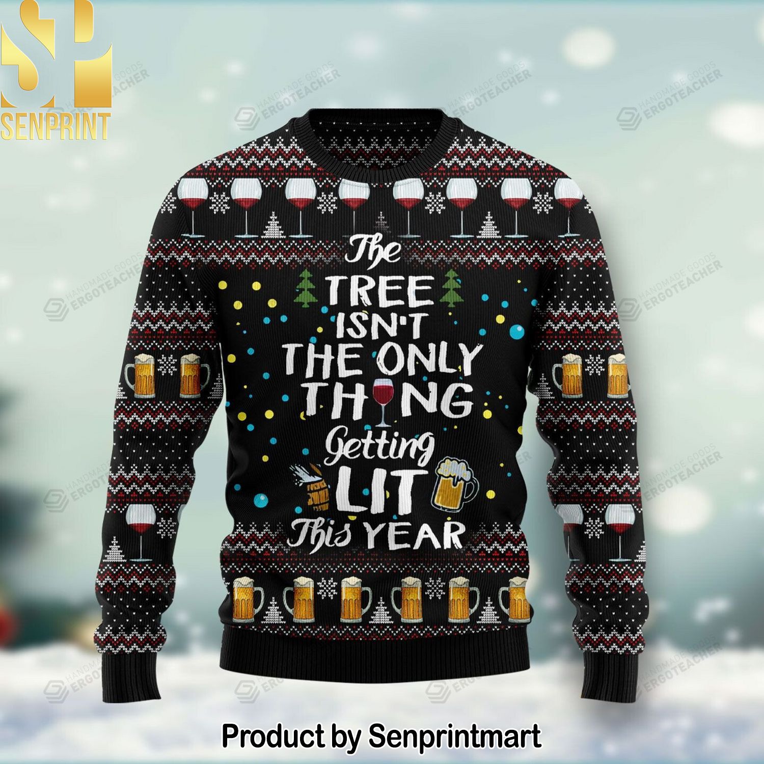 The Tree Isn’t The Only Thing Getting Lit For Christmas Gifts Christmas Ugly Wool Knitted Sweater