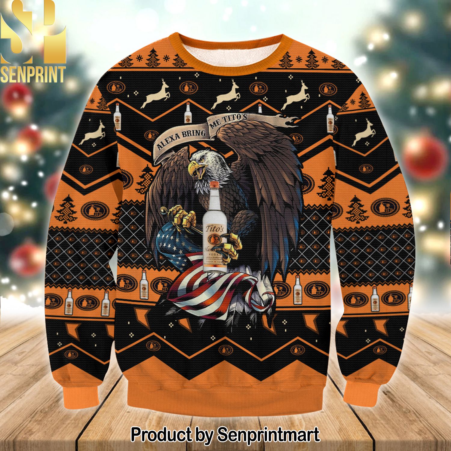 Titos Eagle For Christmas Gifts Ugly Christmas Sweater