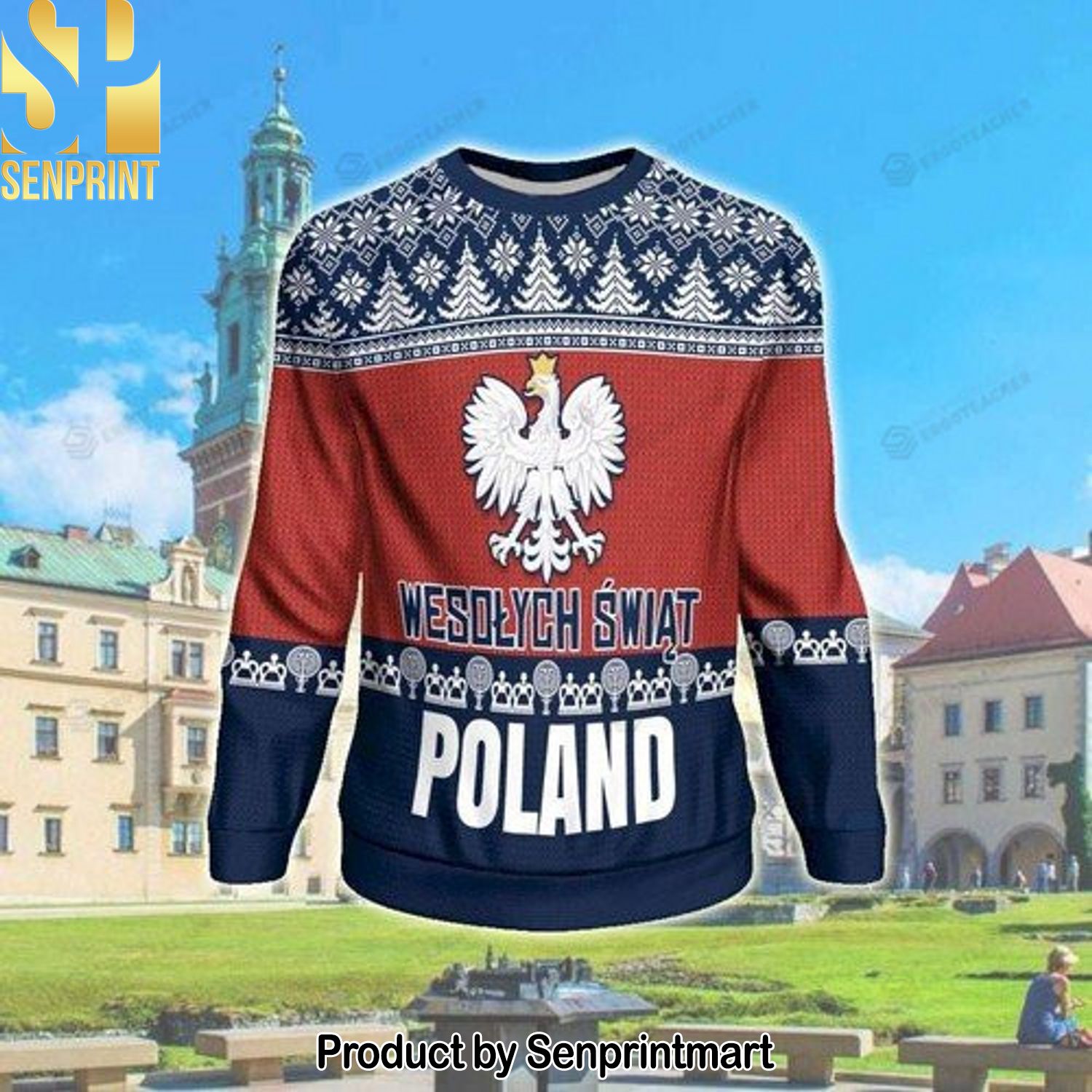 Wesolych Swiat Poland Ugly Christmas Wool Knitted Sweater