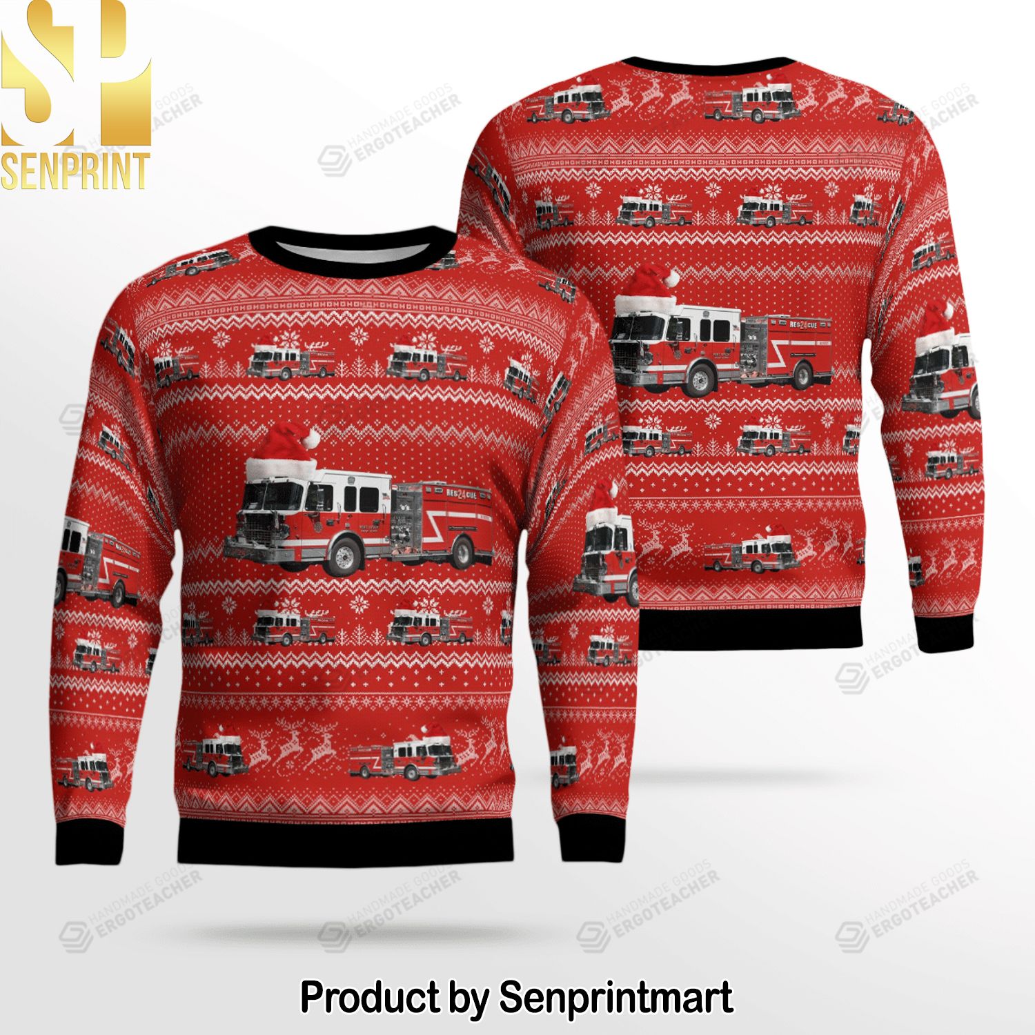 West Nyack New York West-Nyack Fire-Department For Christmas Gifts Knitting Pattern Sweater