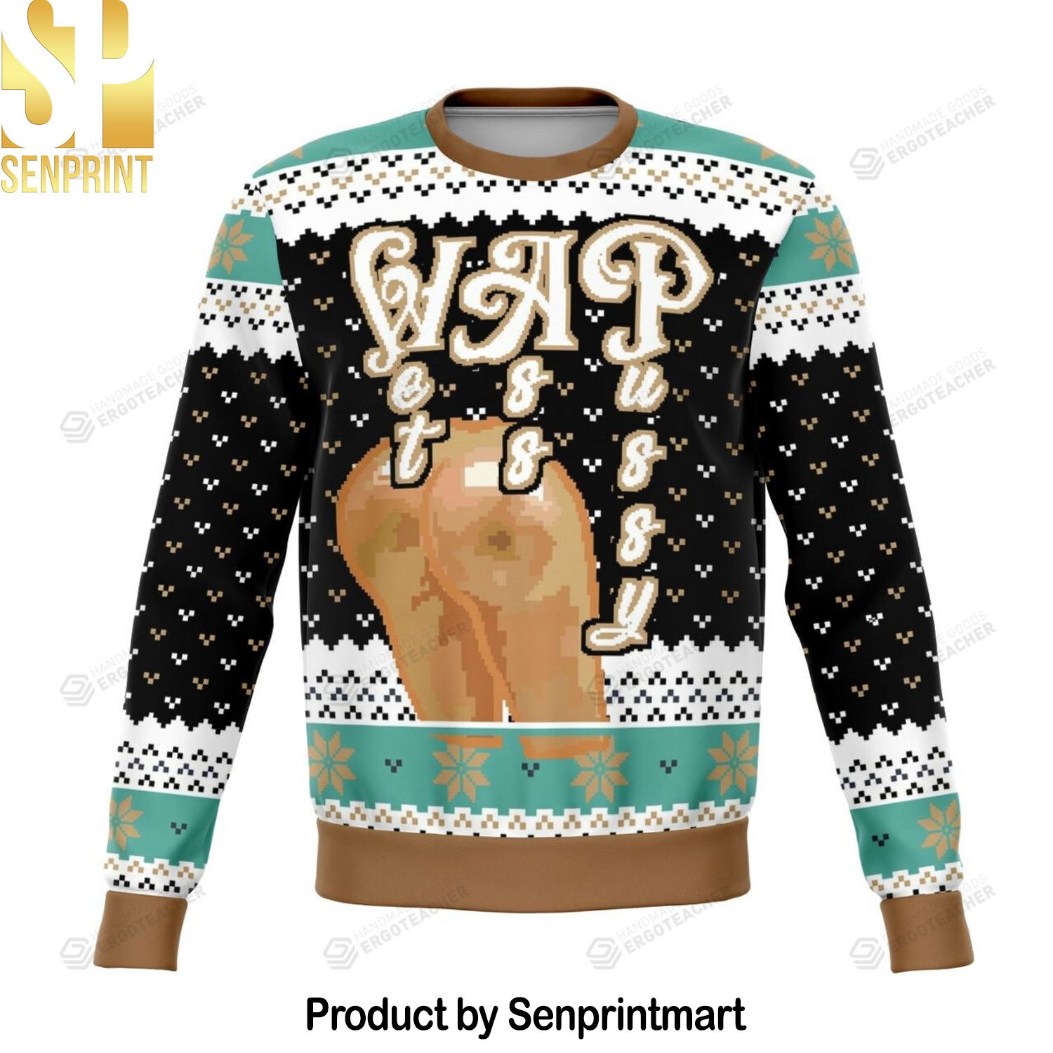 Wet Ass Pussy Initials Christmas Ugly Wool Knitted Sweater