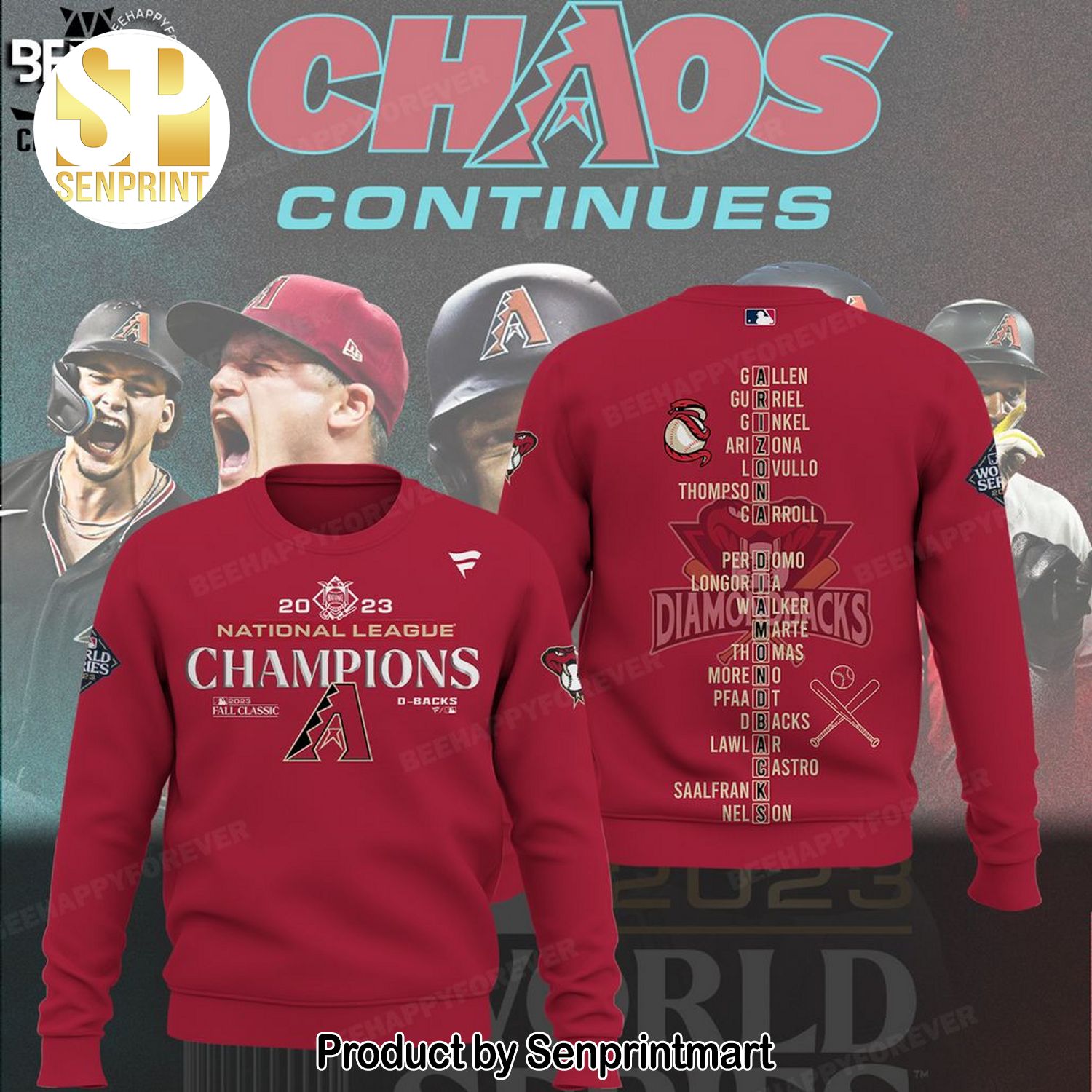 2023 National League Champions Arizona Diamondbacks Design Full Printed Shirt