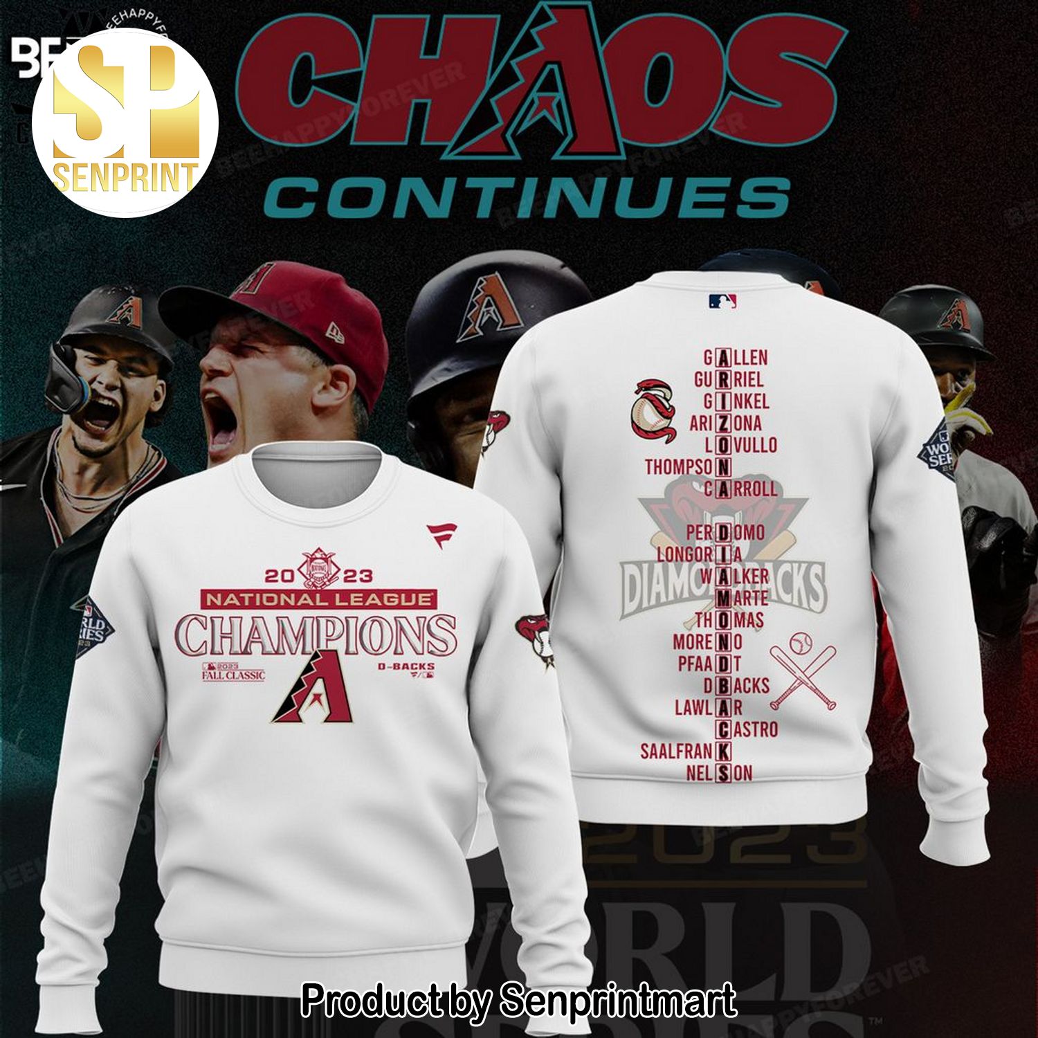 2023 National League Champions Arizona Diamondbacks Design Full Printed Shirt