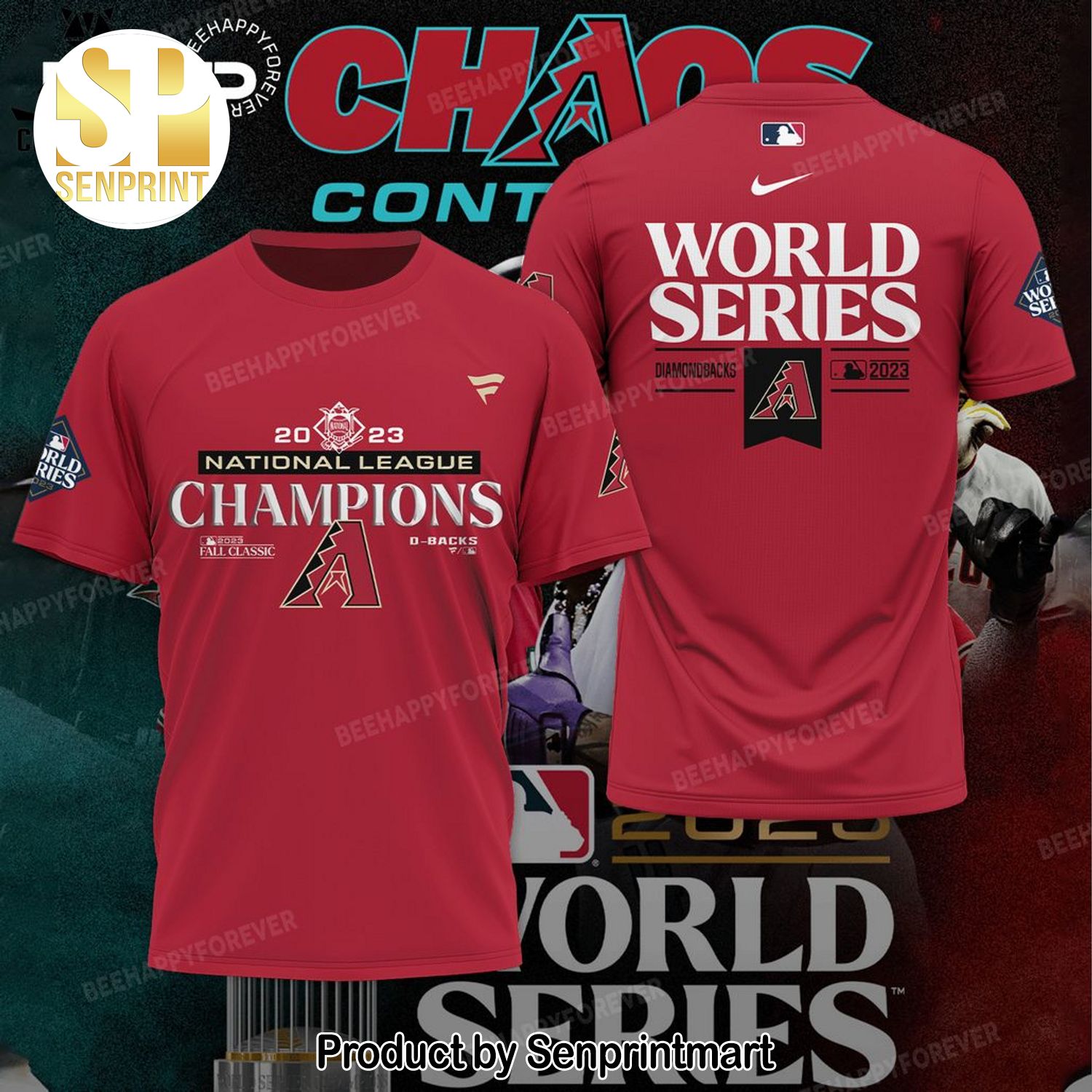 2023 National League Champions Fall Classic Arizona Diamondbacks Red Logo Design All Over Print Shirt