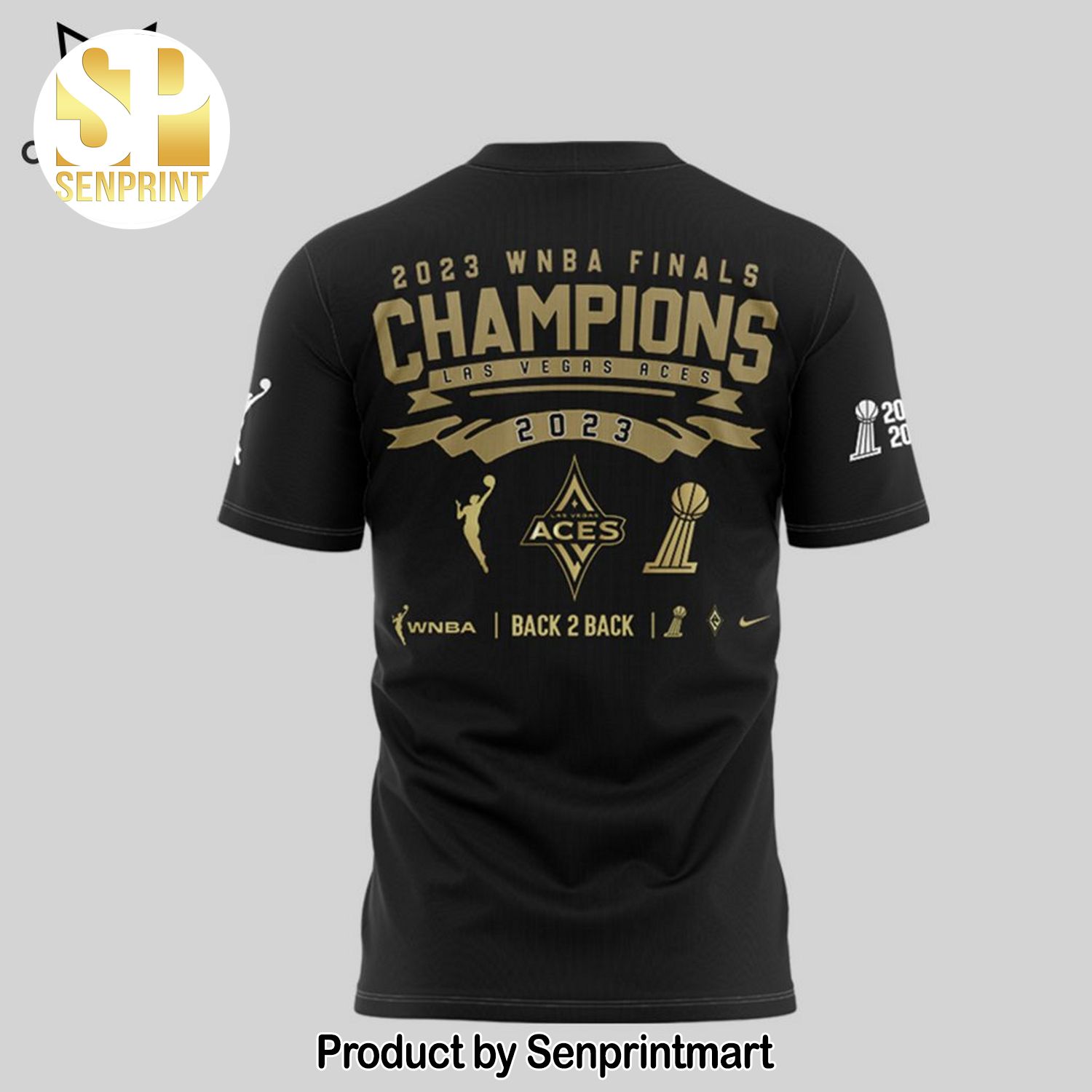 2023 WNBA Champions Las Vegas Aces Back To Back 3D All Over Printed Shirt