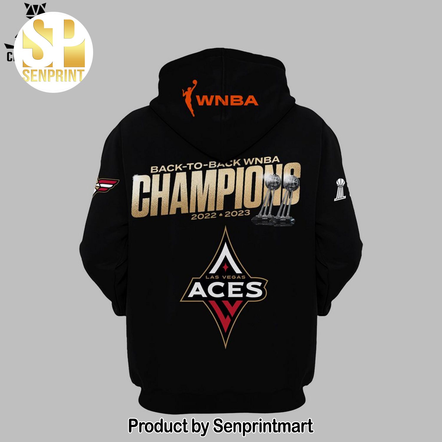 2023 WNBA Champions Las Vegas ACES Back To Back Logo Design Full Printed Shirt