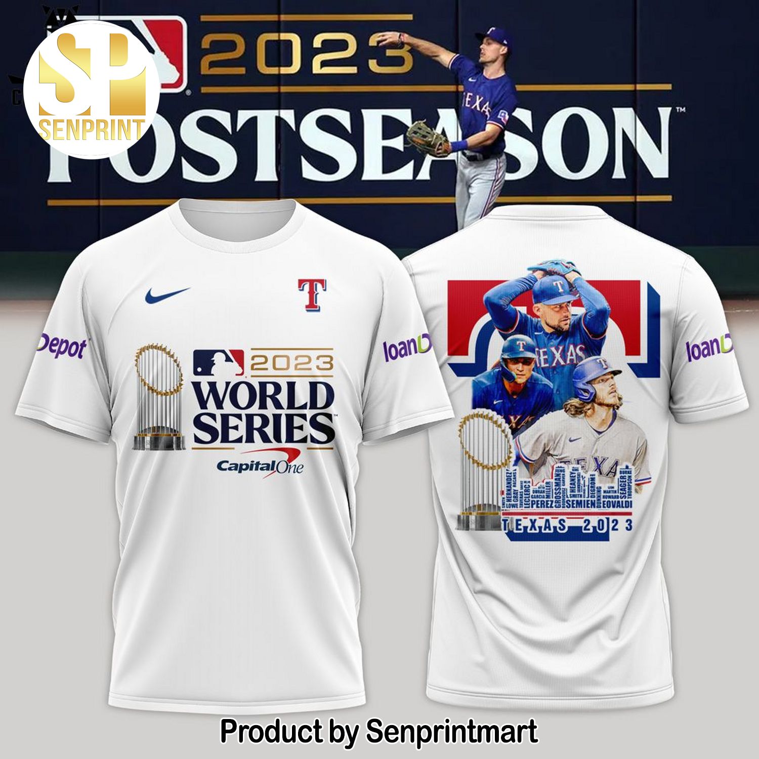 2023 World Series Capital One White 3D All Over Printed Shirt