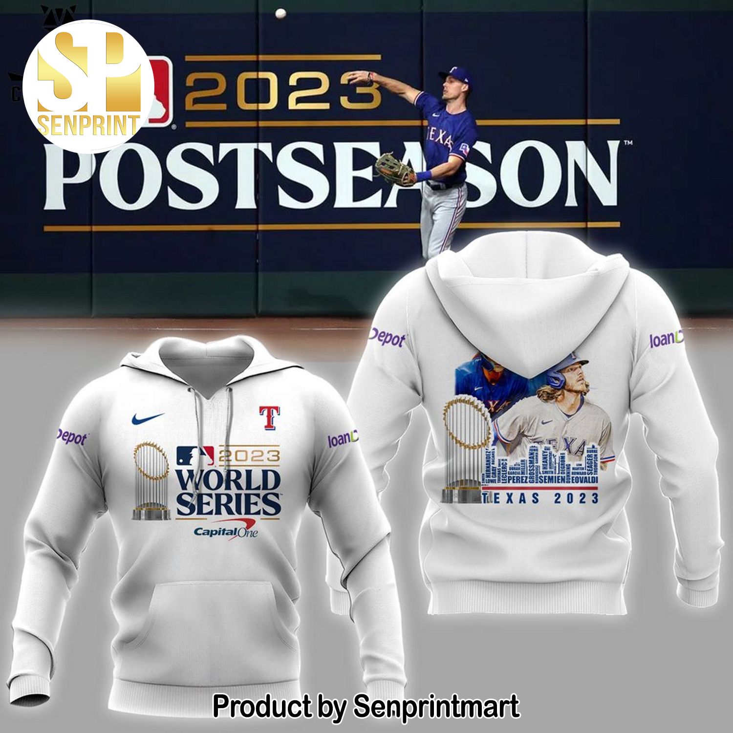 2023 World Series Capital One White 3D All Over Printed Shirt
