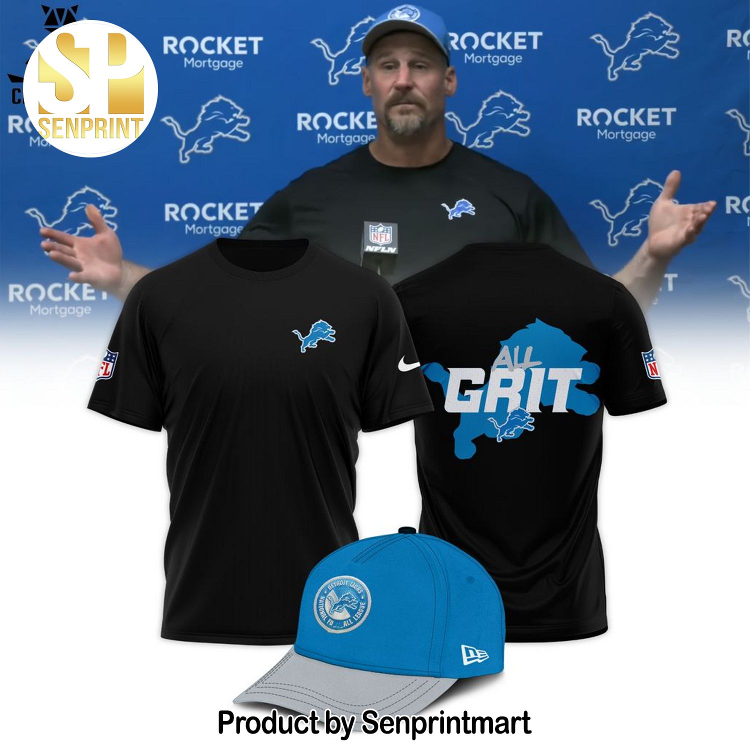 All Grit NFL Black Full Print 3D Shirt
