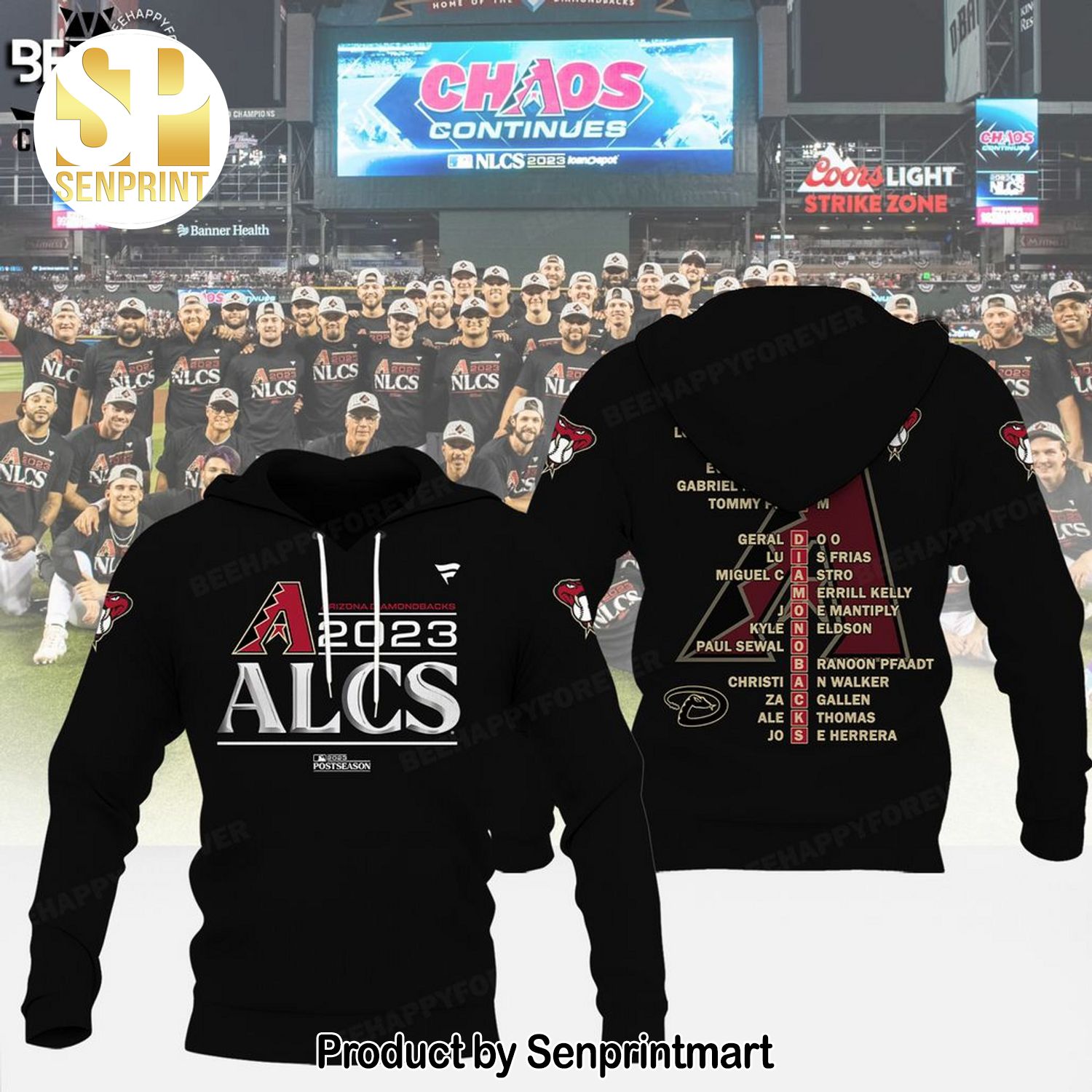 Arizona Diamondbacks 2023 ALCS Postseason Player List Design 3D Shirt