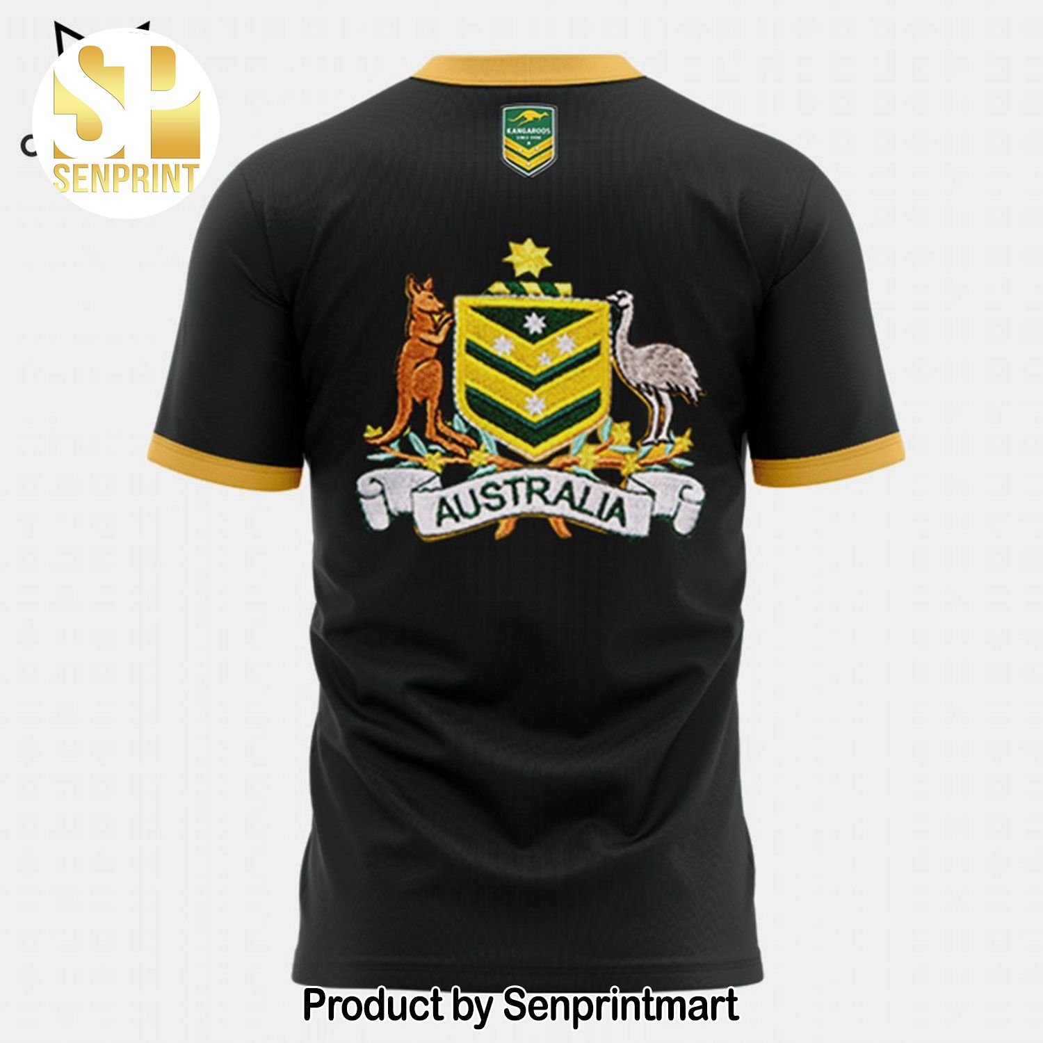 Australian Kangaroos Pacific Gallagher Black Full Print 3D Shirt