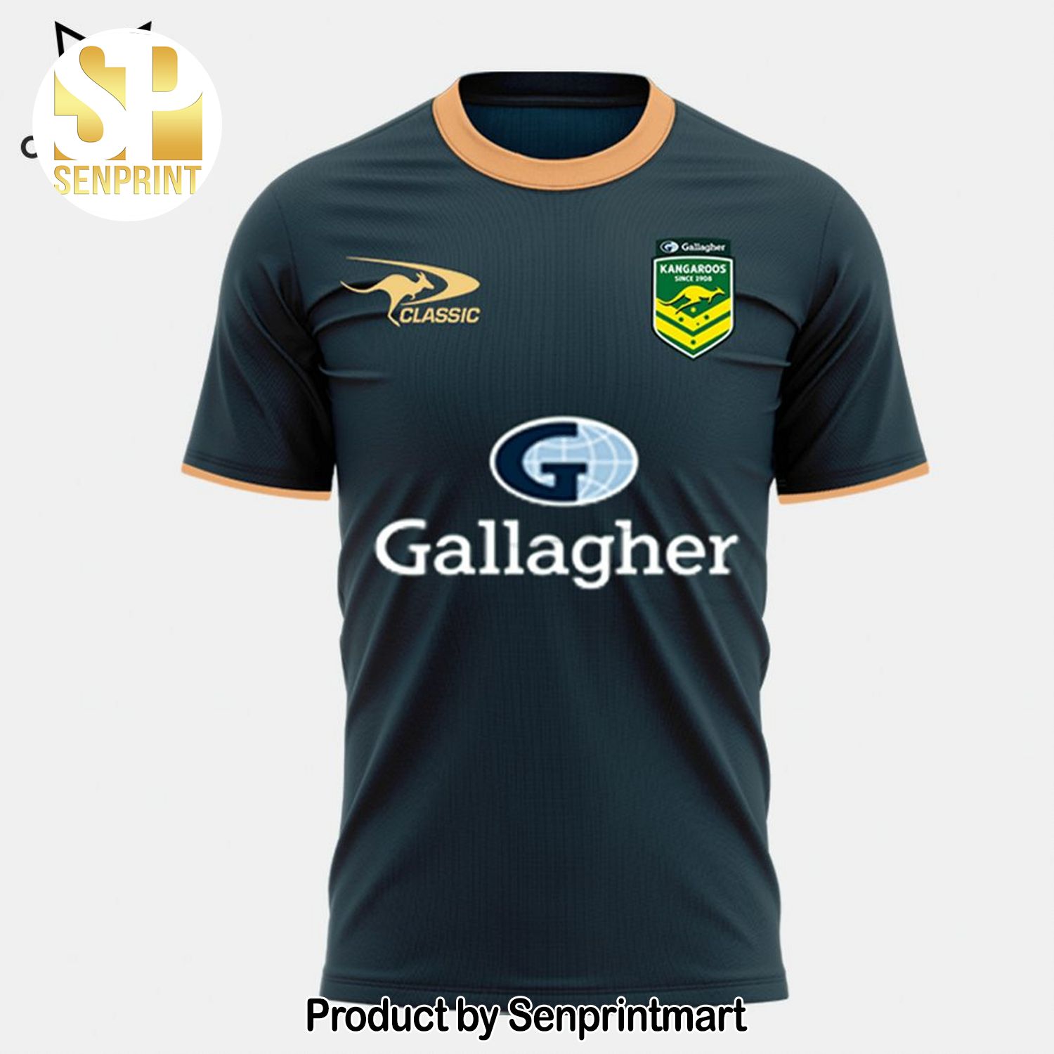 Australian Kangaroos Pacific Rugby League Logo Black 3D All Over Print Shirt