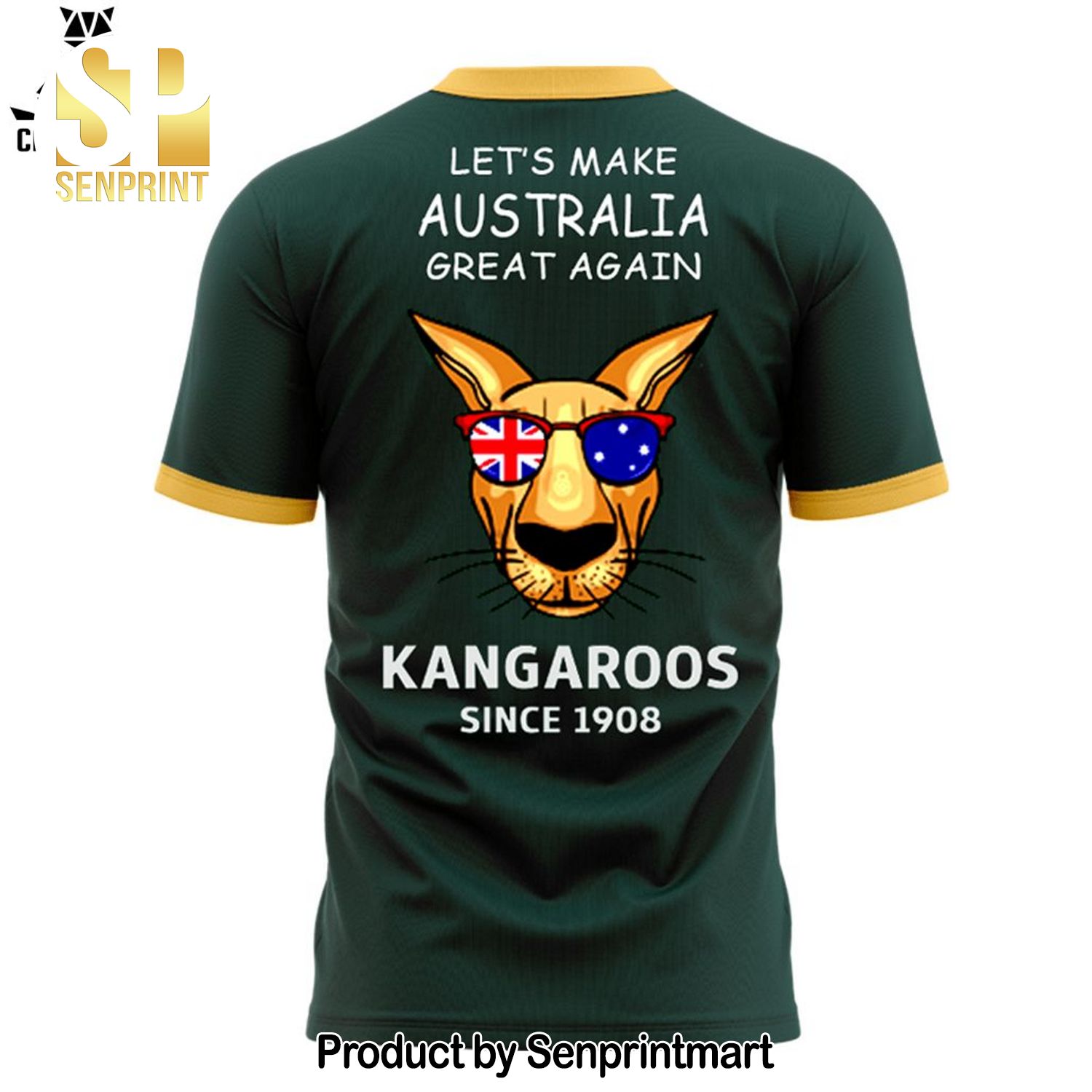 Australian Kangaroos Since 1908 Pacific Rugby League Championships Black Full Print 3D Shirt