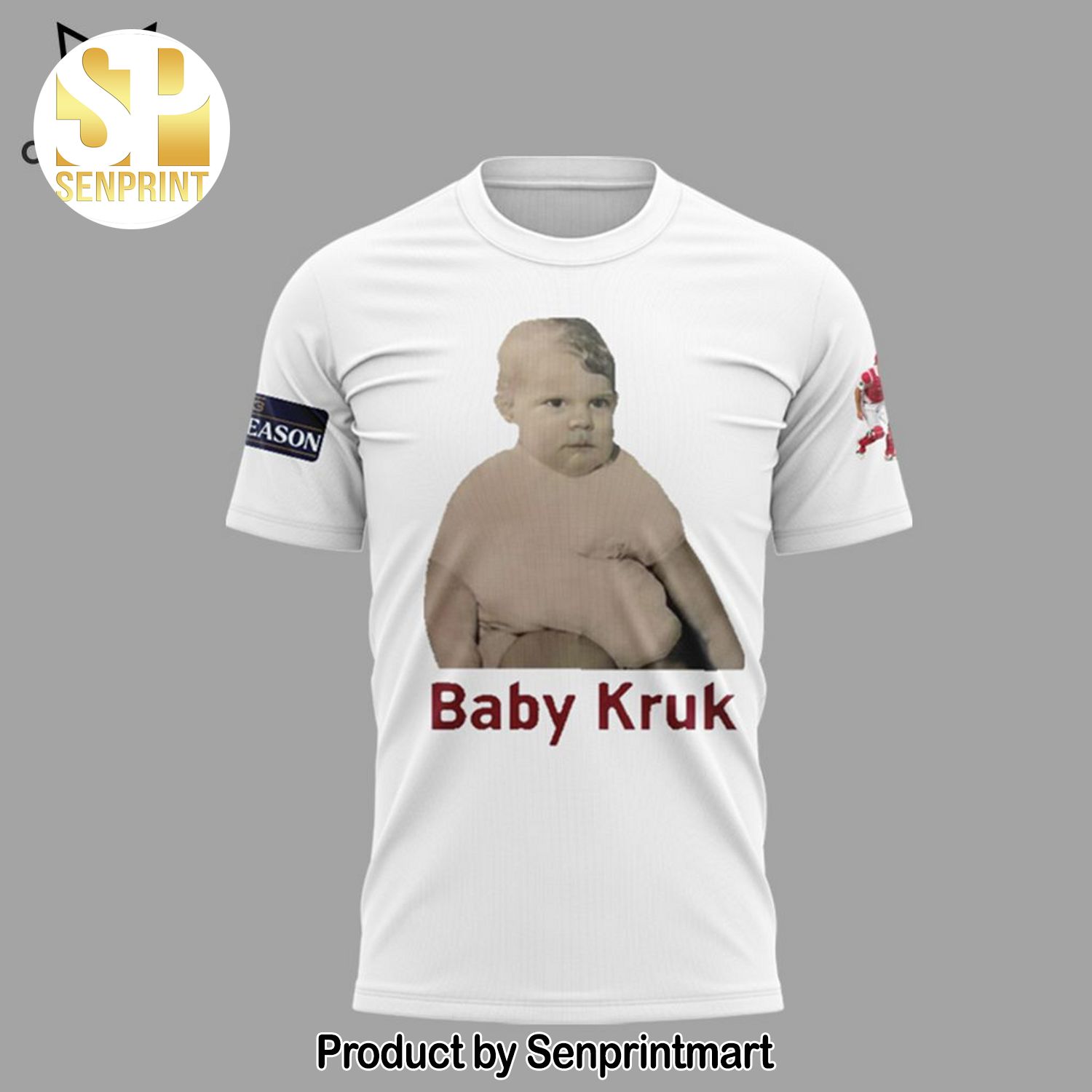 Baby Kruk Postseason Phillies White Full Printed 3D Shirt