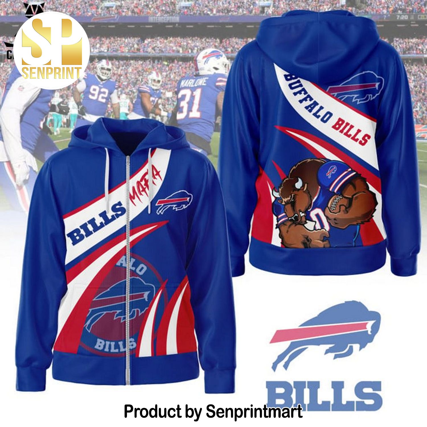 Bills Mafia Buffalo Mascot Design Full Printing Shirt