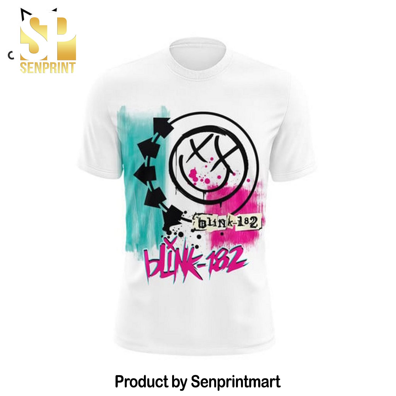 Blink -182 Ghostly Smiley Face Full Printed 3D Shirt