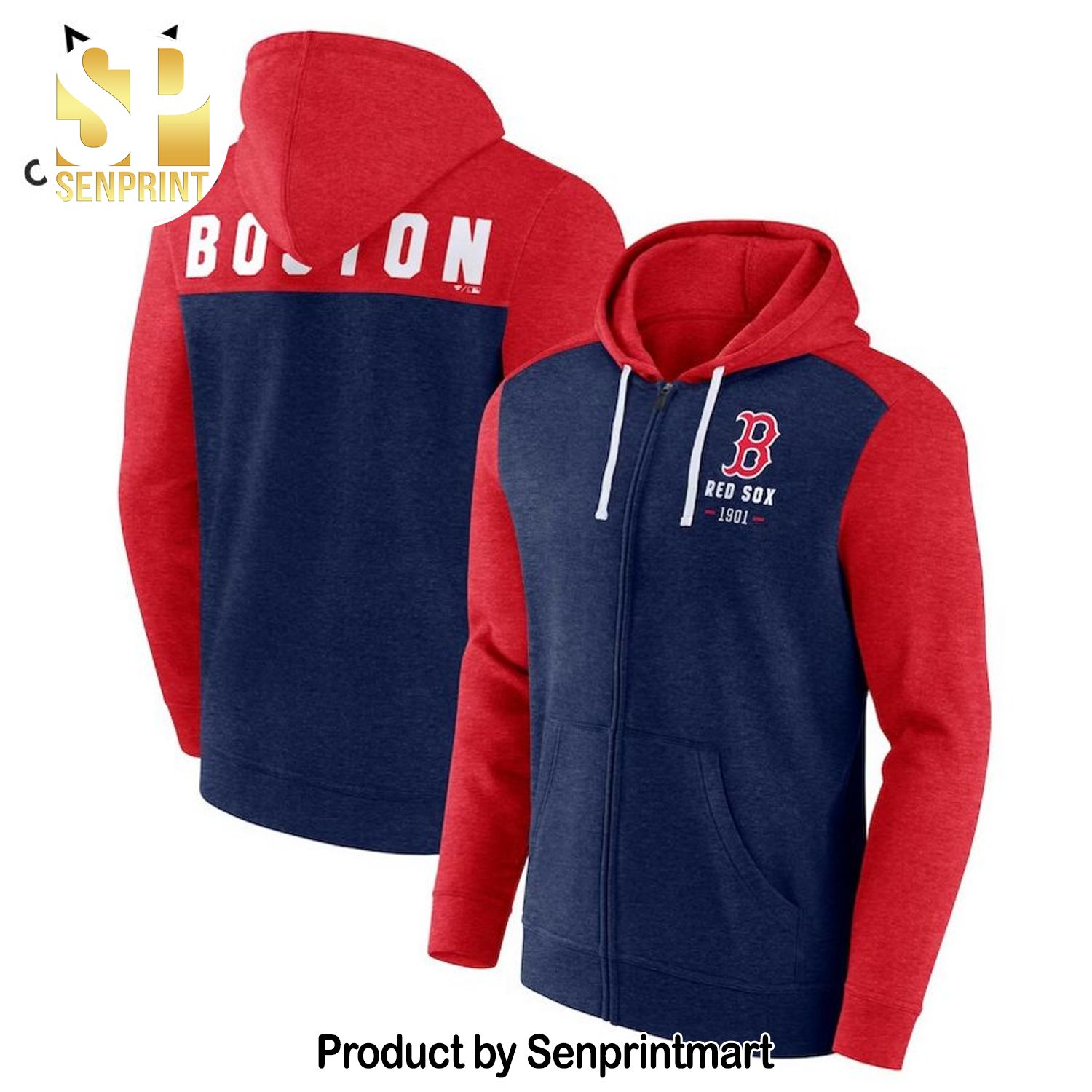 Boston Red Sox 1901 Blue Red 3D Shirt