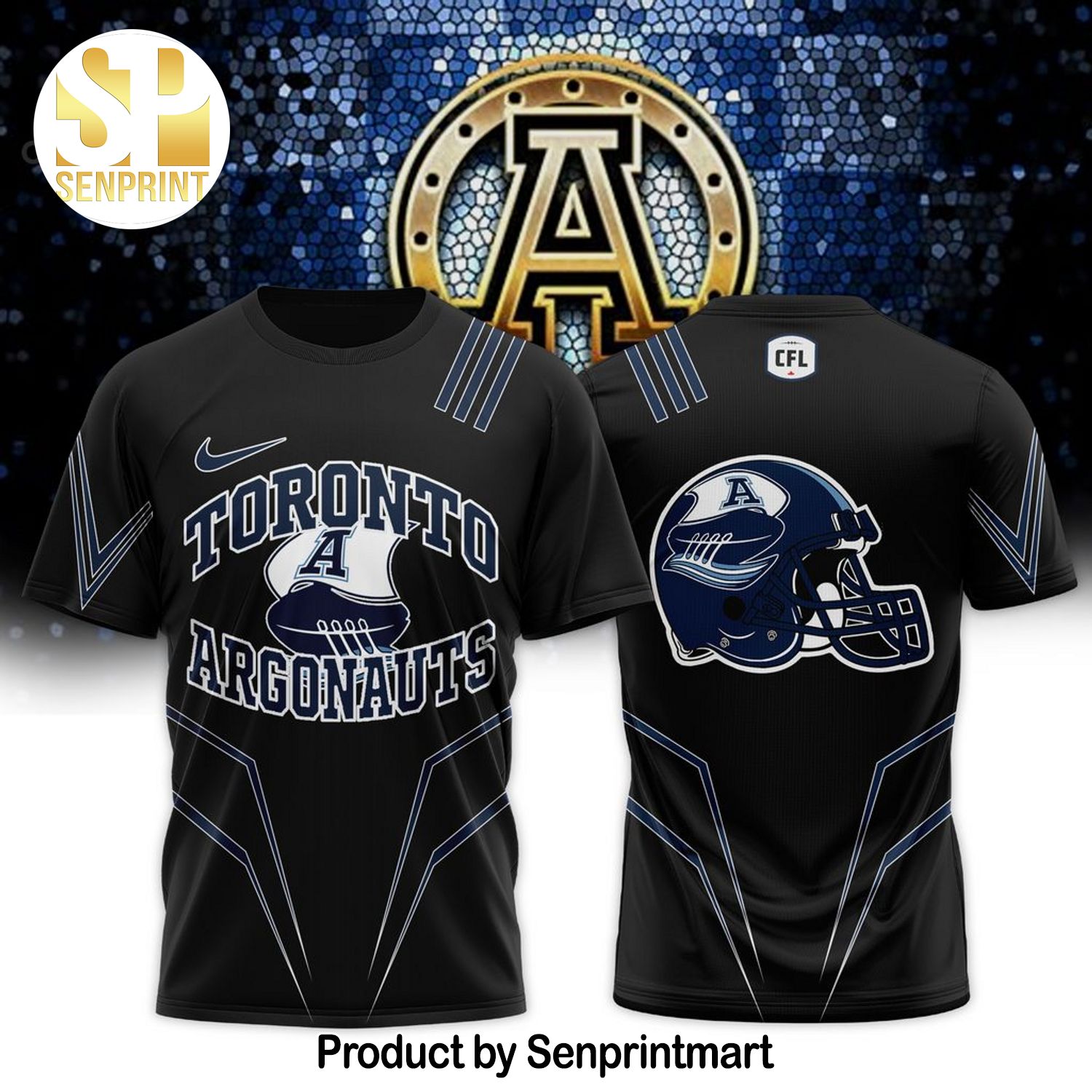 CFL Toronto Argonauts Logo 3D All Over Print Shirt