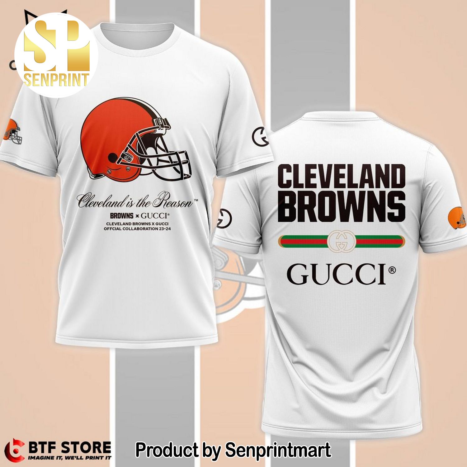 Cleveland Brown Gucci 3D Full Printed Shirt