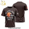Cleverland Is The Reason Browns Offical Collabonation 23-24 Logo Design White 3D Shirt