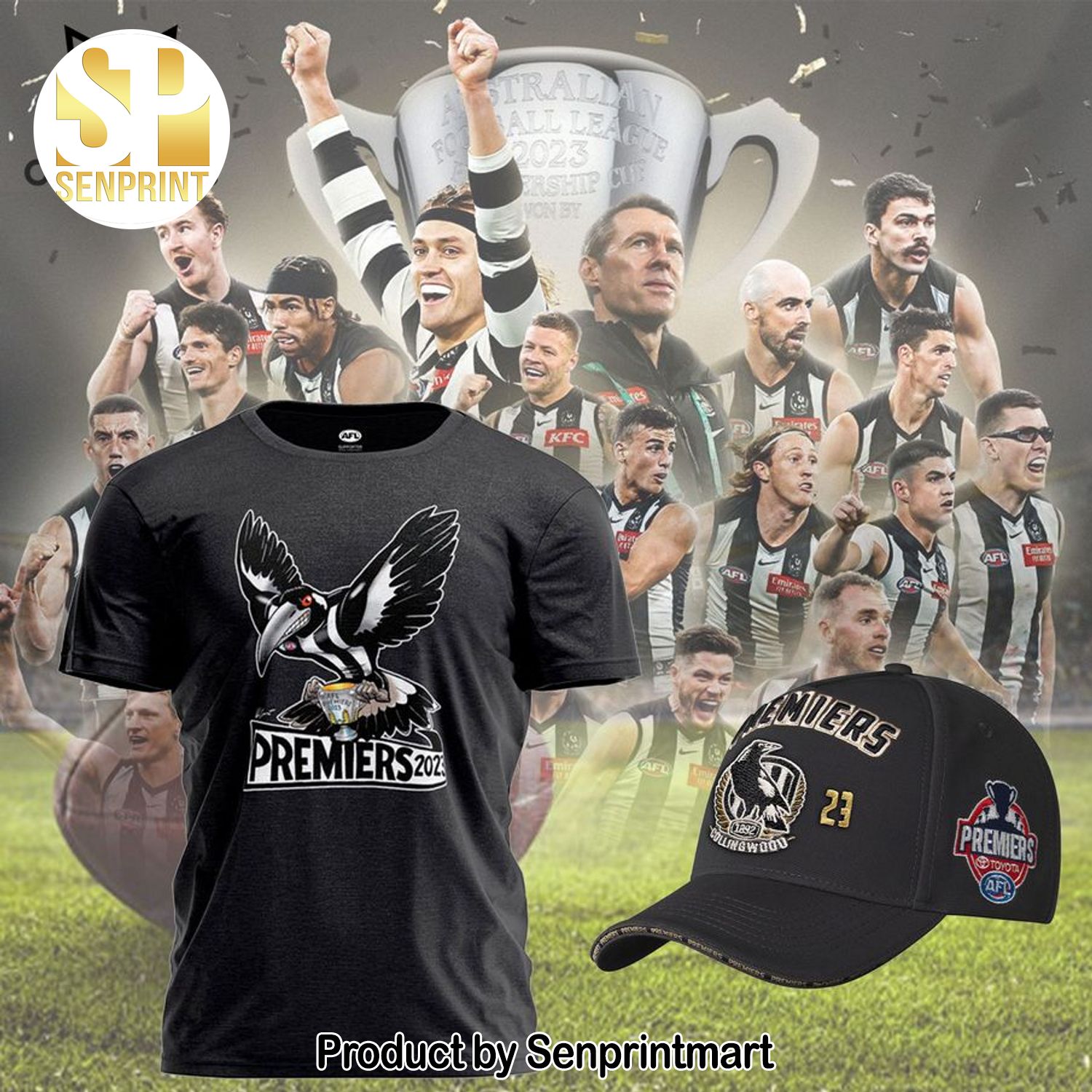 Collingwood Football Club Limited Premiers 2023 Mascot 3D All Over Print Shirt