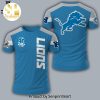 Detroit Lions Collection 90 Seasons Blue Design All Over Print Shirt