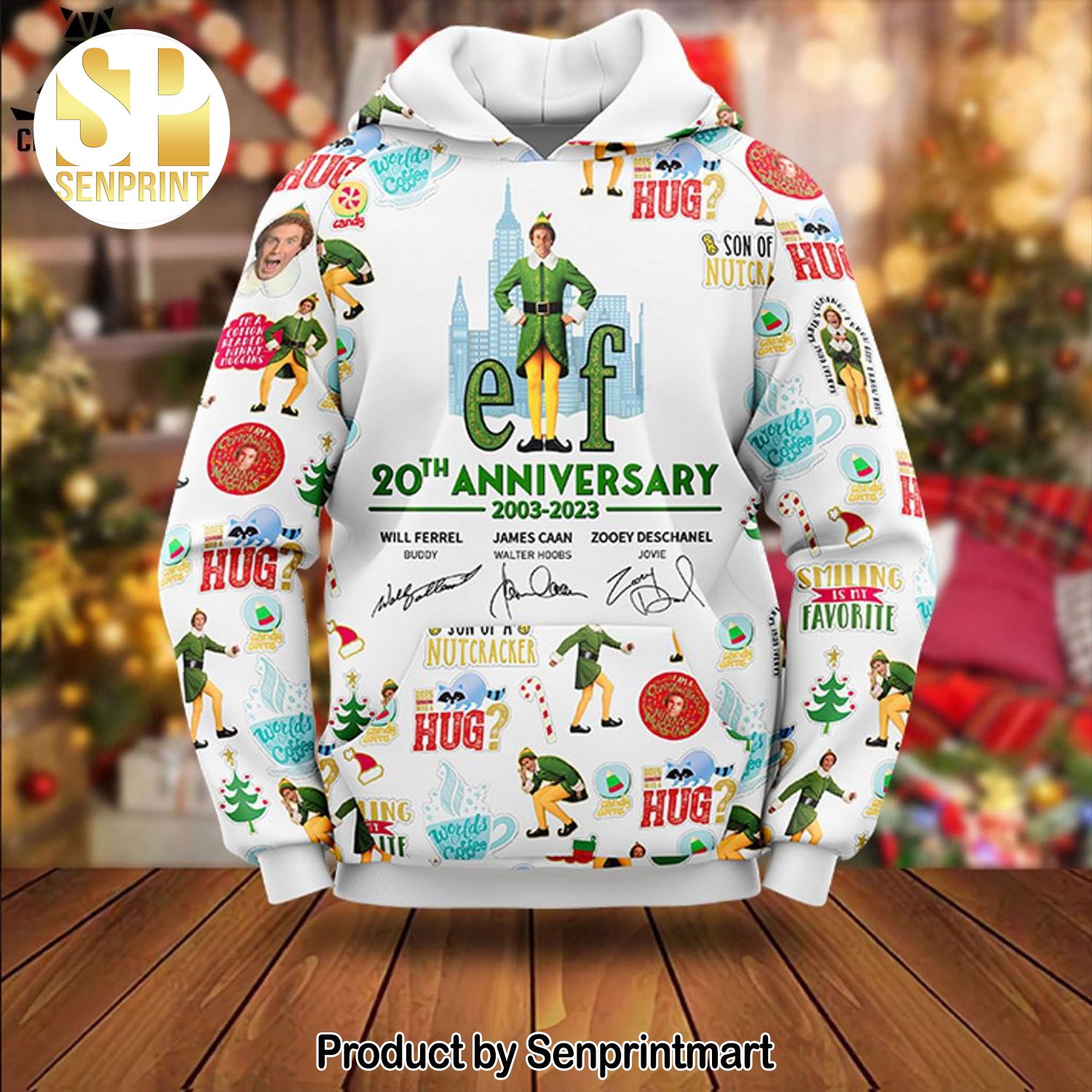 ELF 20Th Aniversary 2003-2023 Christmas Design All Over Print Shirt